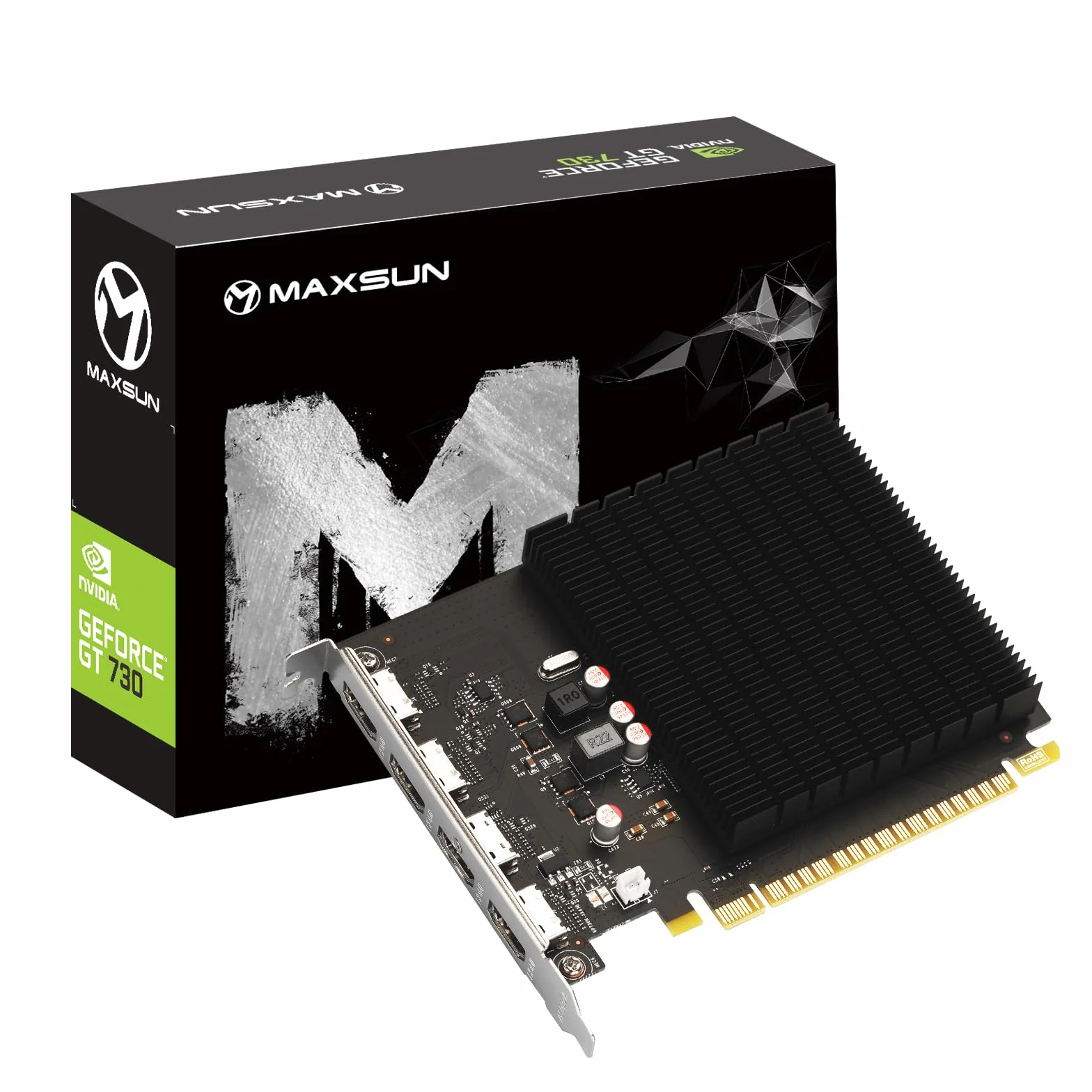 MAXSUN GeForce GT 730 - Scheda grafica GDDR3 da 4 GB, HDMI 4X, supporto scheda video 4K a 30 Hz, PCI Express 2.0 x8, GPU silenziosa