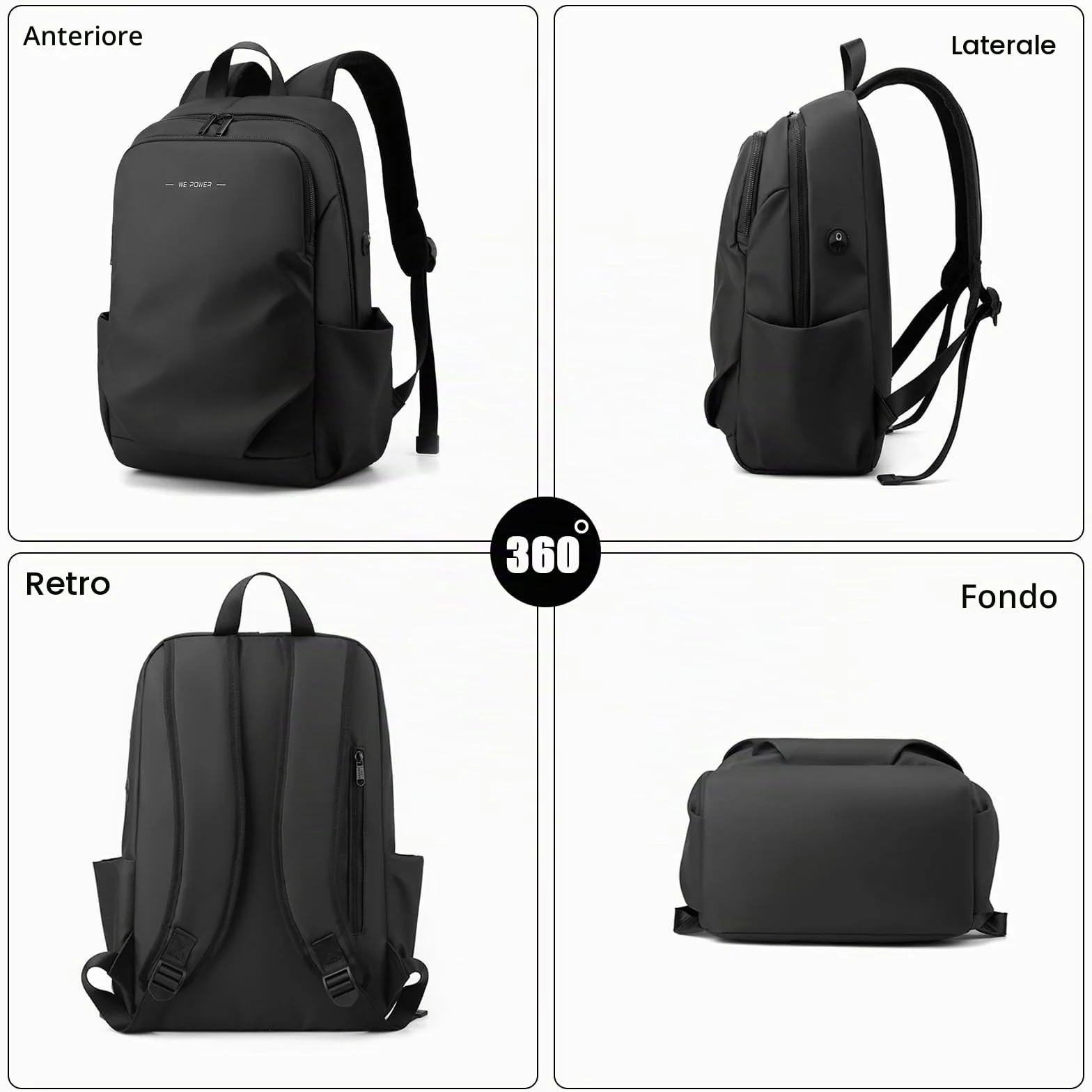FANDARE Moda Zaino PC Portatili Uomo zaino professionale multiuso borsa a mano Scuola Impermeabile Borsa a tracolla Zaino da viaggio Zaino Laptop Zaino Lavoro Viaggio Zaini con foro per auricolari