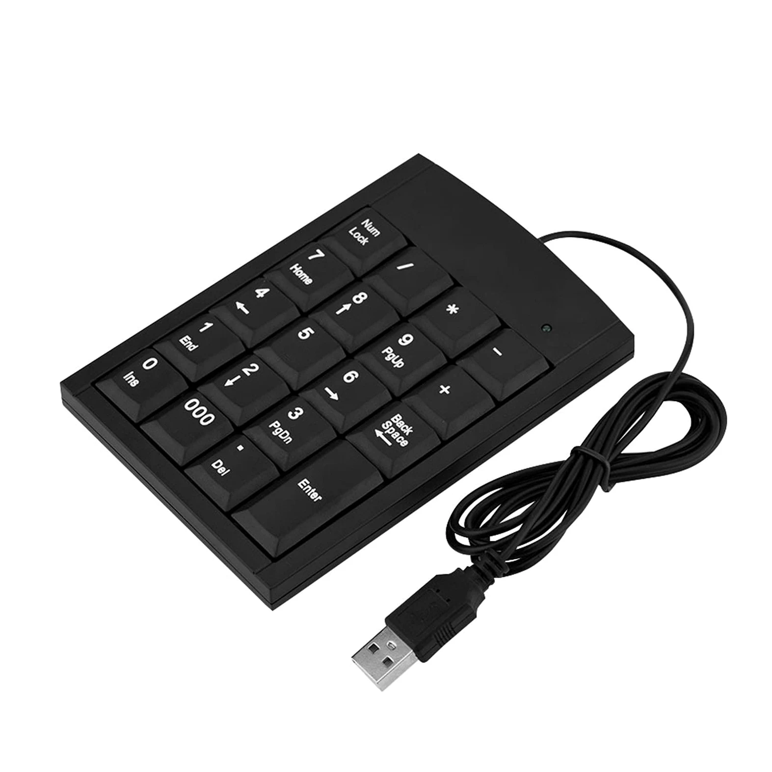 Ejoyous Tastiera numerica, ultra sottile, tastiera numerica meccanica, tastierino numerico USB, 19 tasti, piccola tastiera portatile con cavo da 1,5 m, per laptop, desktop, computer