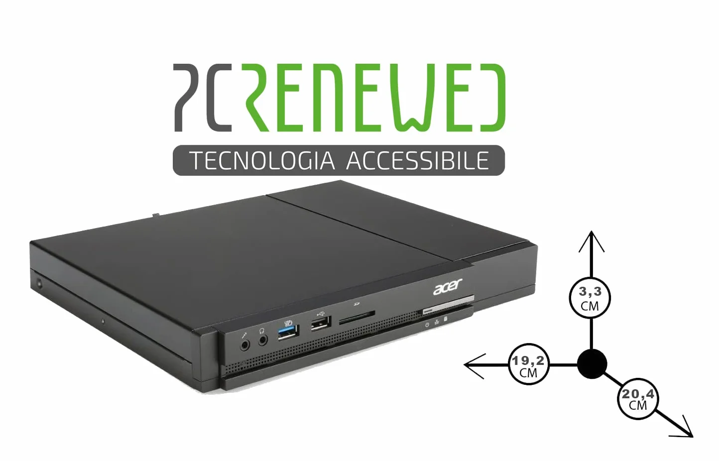 Mini PC ACER Veriton N4630G Intel Celeron G1840T 8GB DDR3 180GB SSD Desktop Computer Ricondizionato