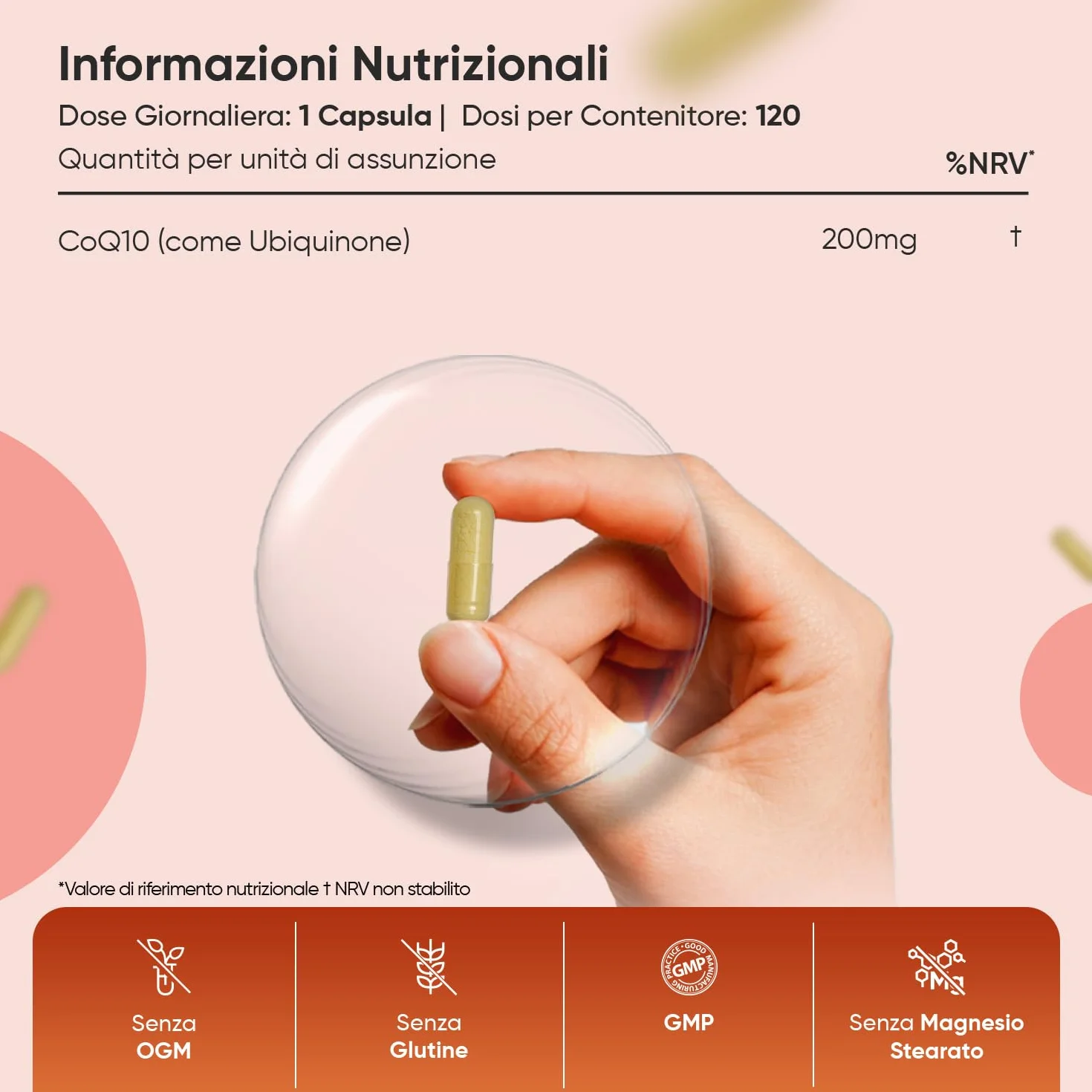 Coenzima Q10 Vegano 200mg 120 Capsule Integratore CoQ10 Ubiquinone Prodotto in Europa