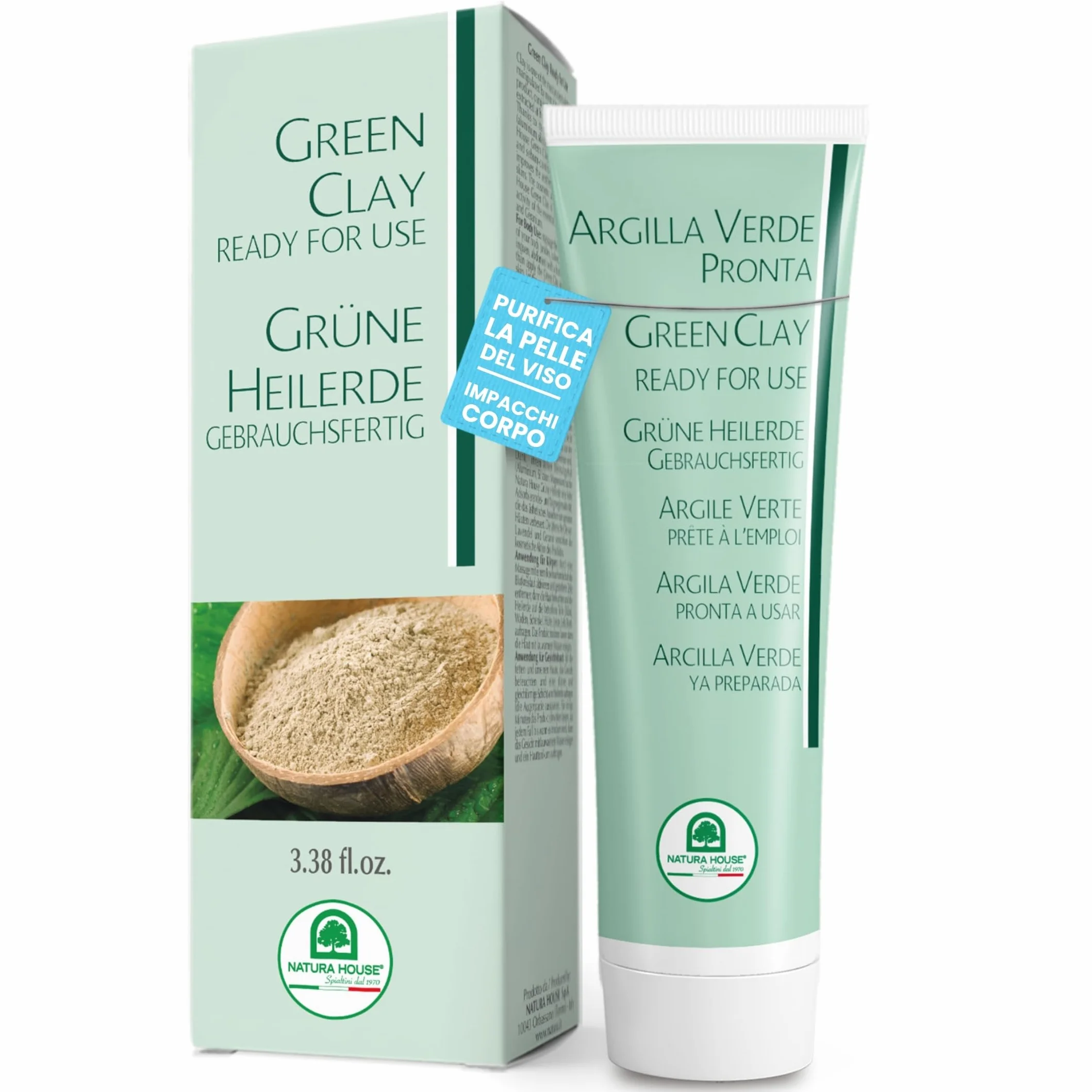 Argilla Verde Ventilata Naturale Purissima, Tubo 100ml, per Impacchi Articolazioni e Maschere di Bellezza