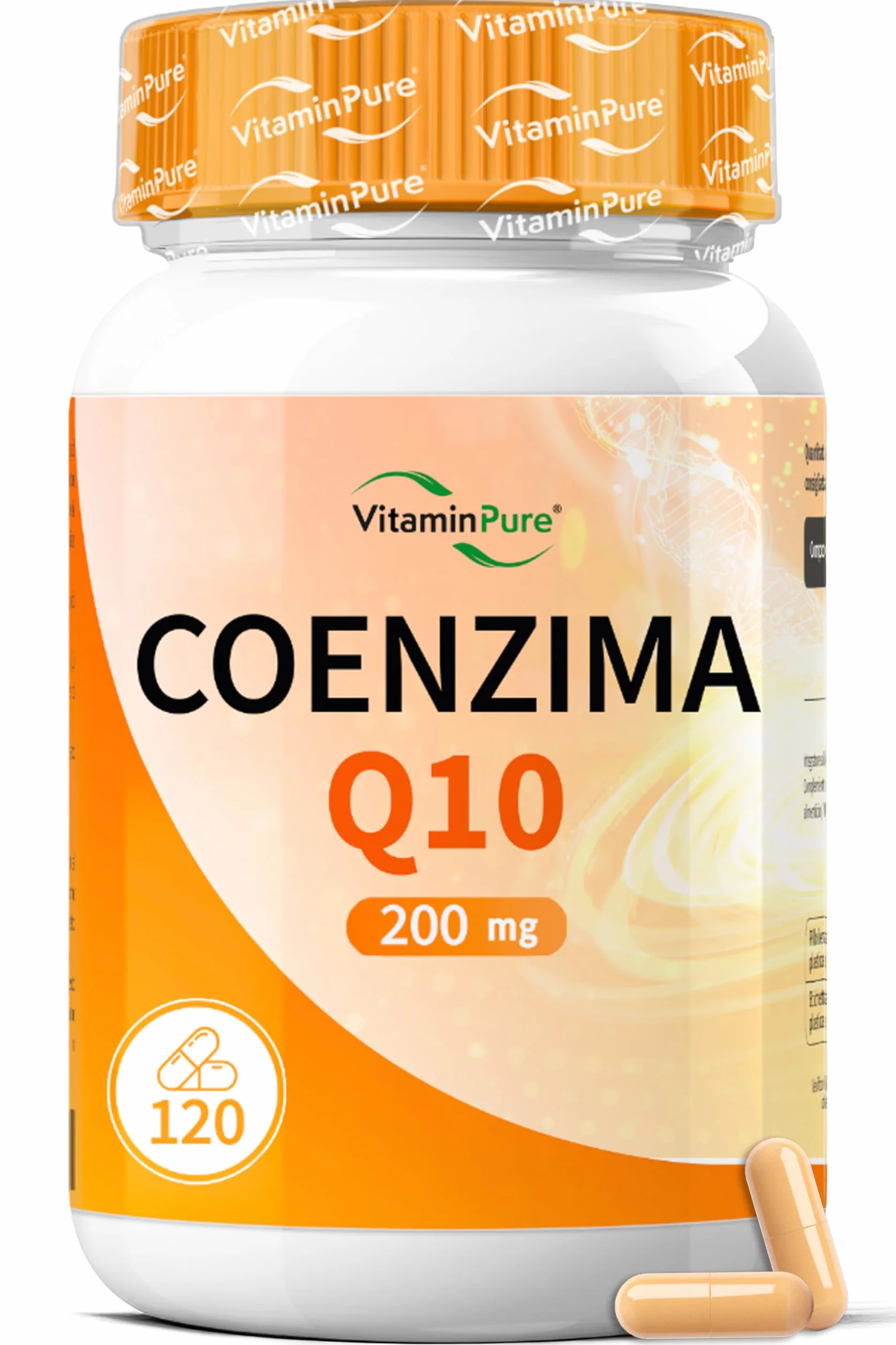 Coenzima Q10 200mg 120 Capsule, Elevata Biodisponibilità, Integratore VitaminPure