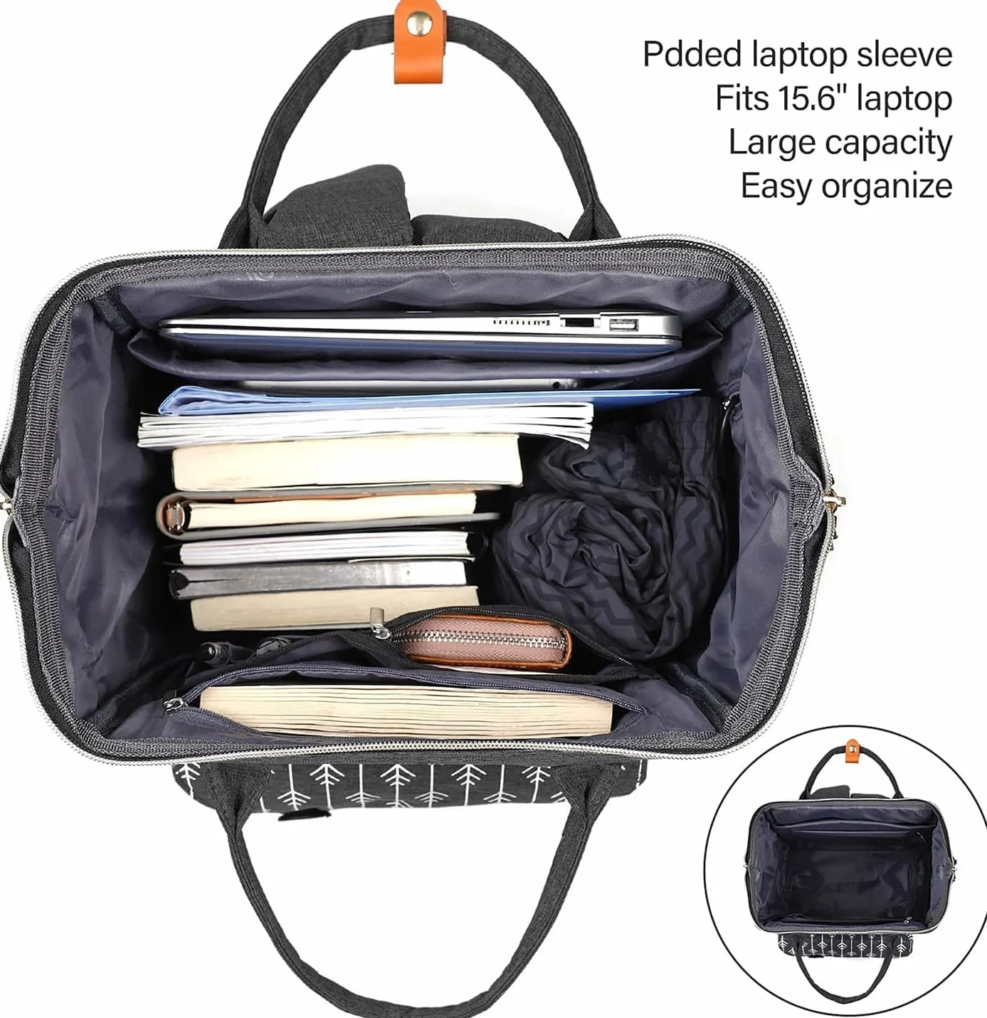 Zaino da donna, per laptop, zaino per la scuola, per ragazze, con porta di ricarica USB