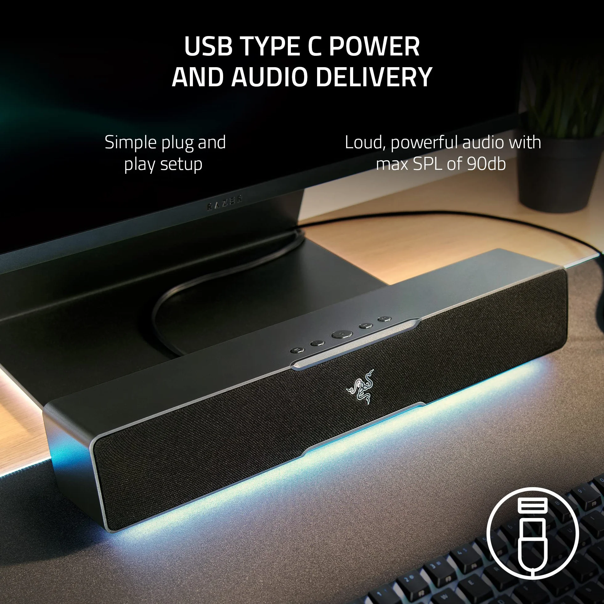Razer Leviathan V2 X Soundbar PC Gaming Bluetooth 5.0 USB-C Nero