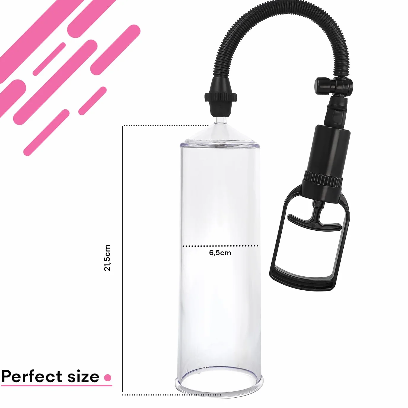 Pompa Pene Trasparente ⌀6.5cm 21,5cm masturbatore per uomo vacuum device professionale TPR FOPS P02