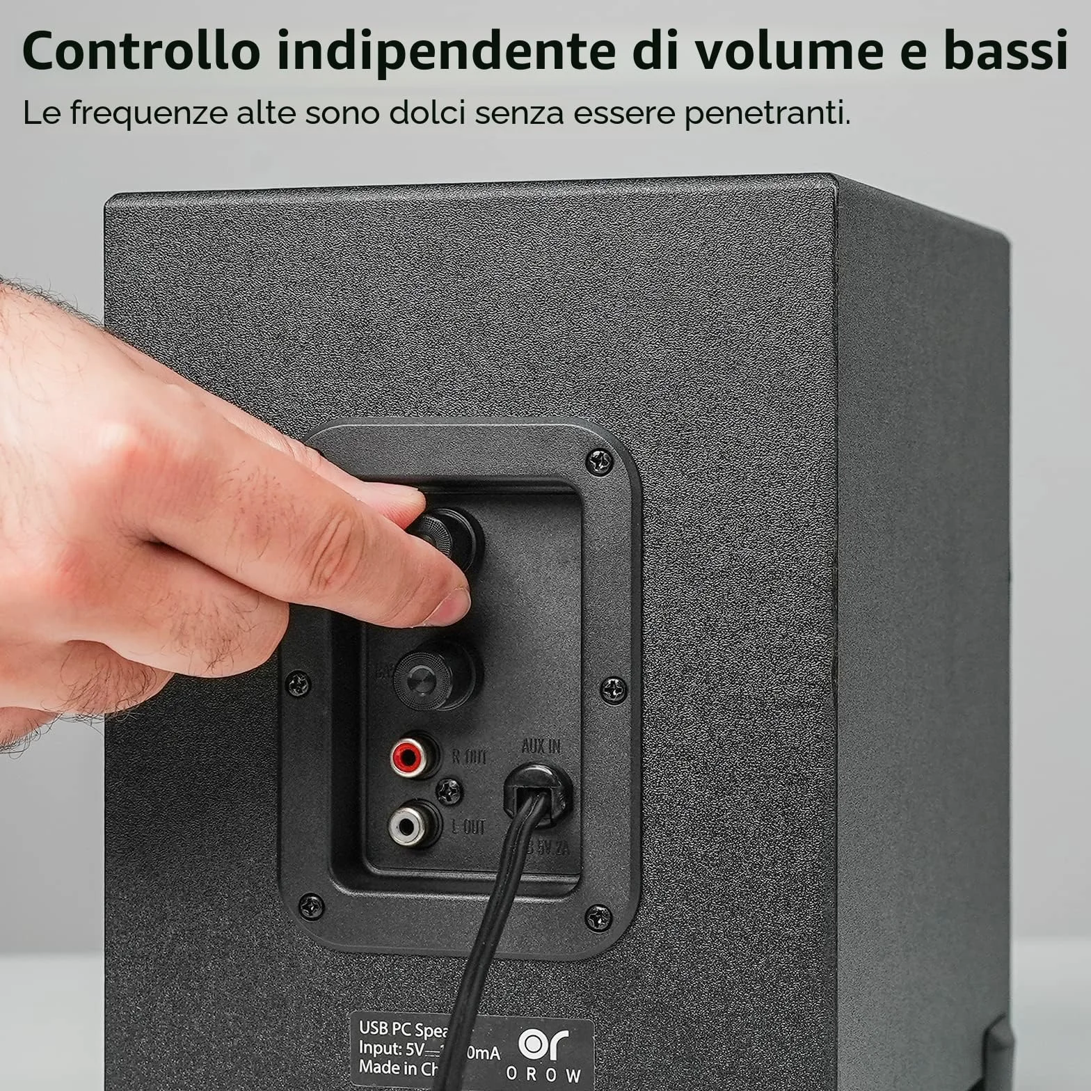 OR O R O W S211 16W Altoparlanti PC Subwoofer Bassi Potenti 3.5 mm Computer Desktop Laptop TV