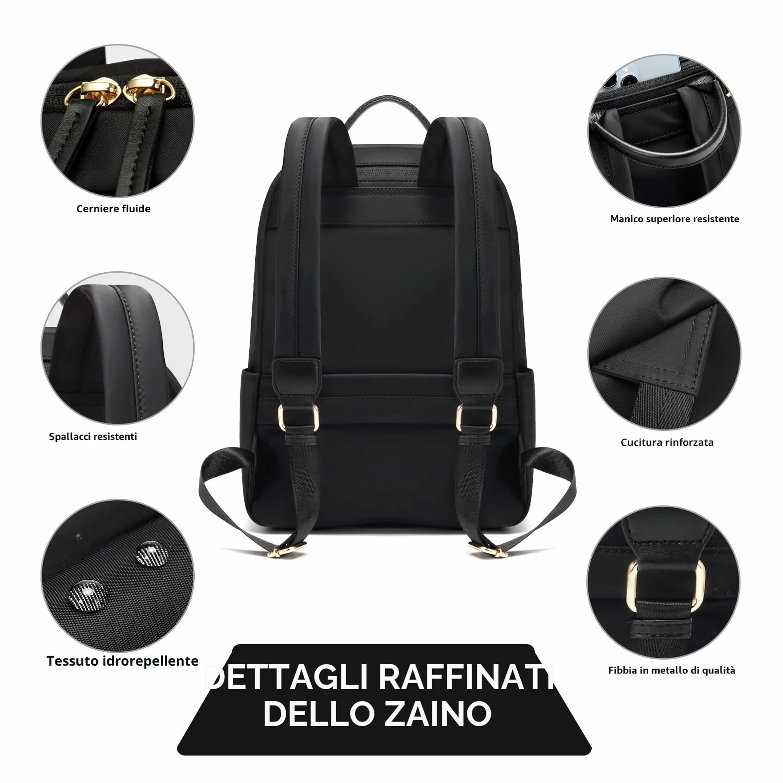 GOLF SUPAGS Zaino Per Portatile PC Donna, Sottile, Antifurto, Per Lavoro, Viaggi, Università, Adatto Per Notebook da 14/15,6 Pollici