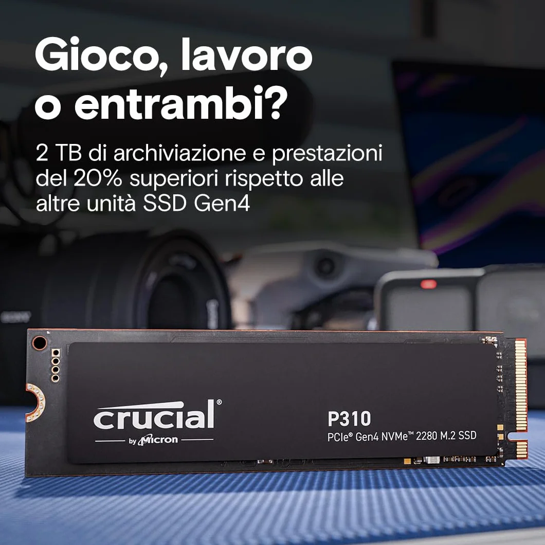 Crucial P310 SSD 1TB PCIe Gen4 NVMe M.2 2280 7100 MB/s
