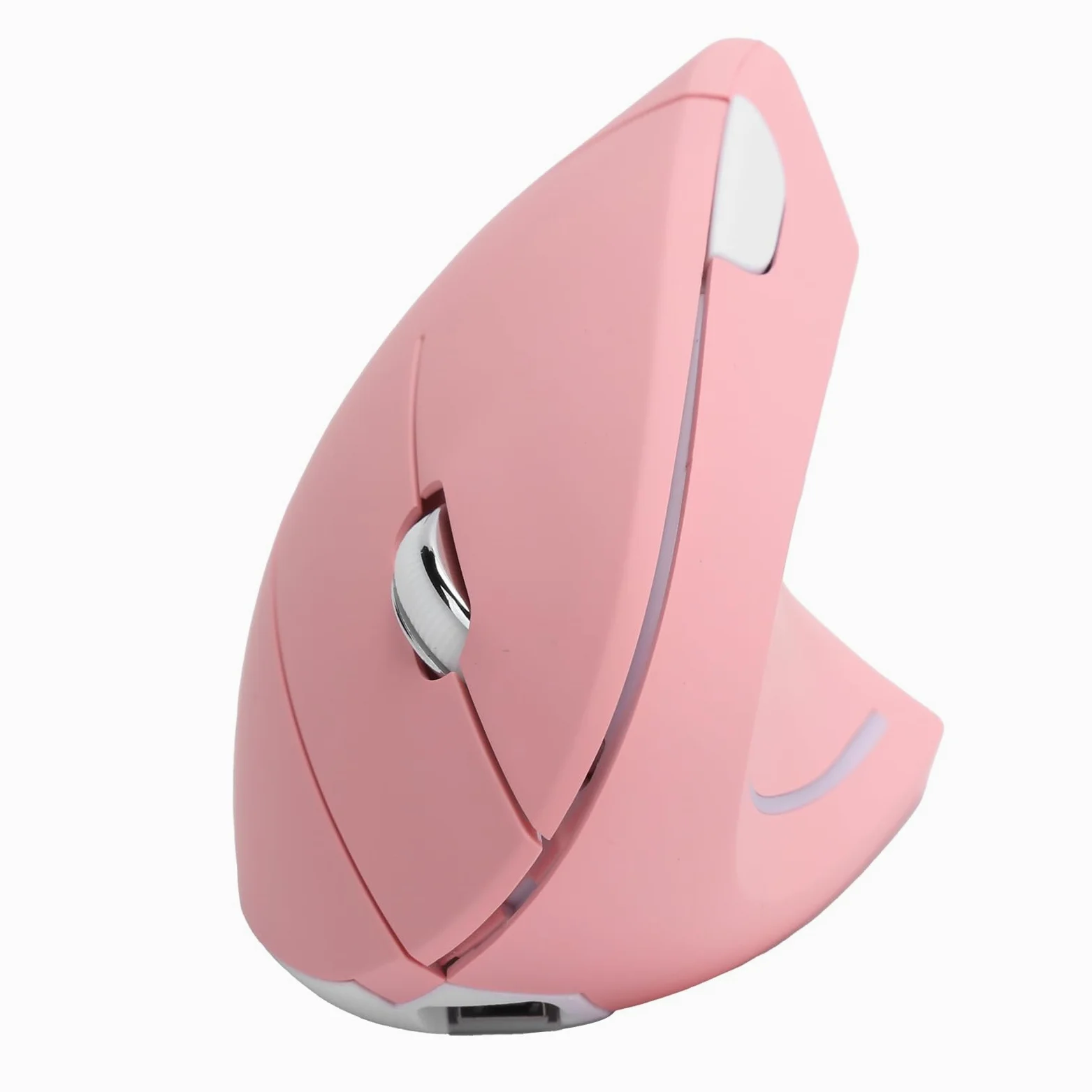 Ausla Mouse Verticale, Mouse da Gioco USB Wireless Ergonomico, 2,4 G per Uso in Ufficio, DPI Regolabile 800-2400 (Topo rosa verticale H1)