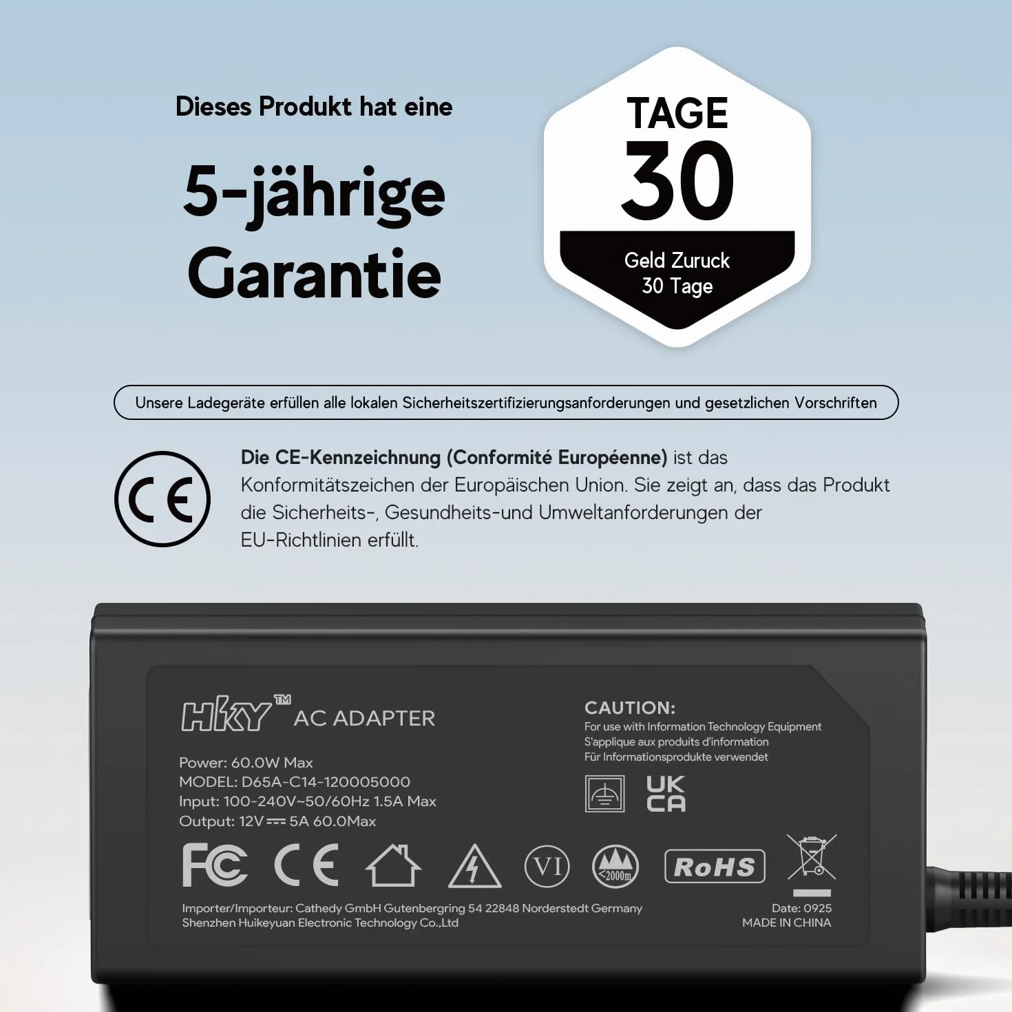 HKY Alimentatore universale da 12 V, 5 A, 4,16 A, 4 A, 3,5 A, 3,33 A, per Synology NAS DS224+ DS218+ DS218 DS216J DS213 DS213j DS223J DiskStation Server