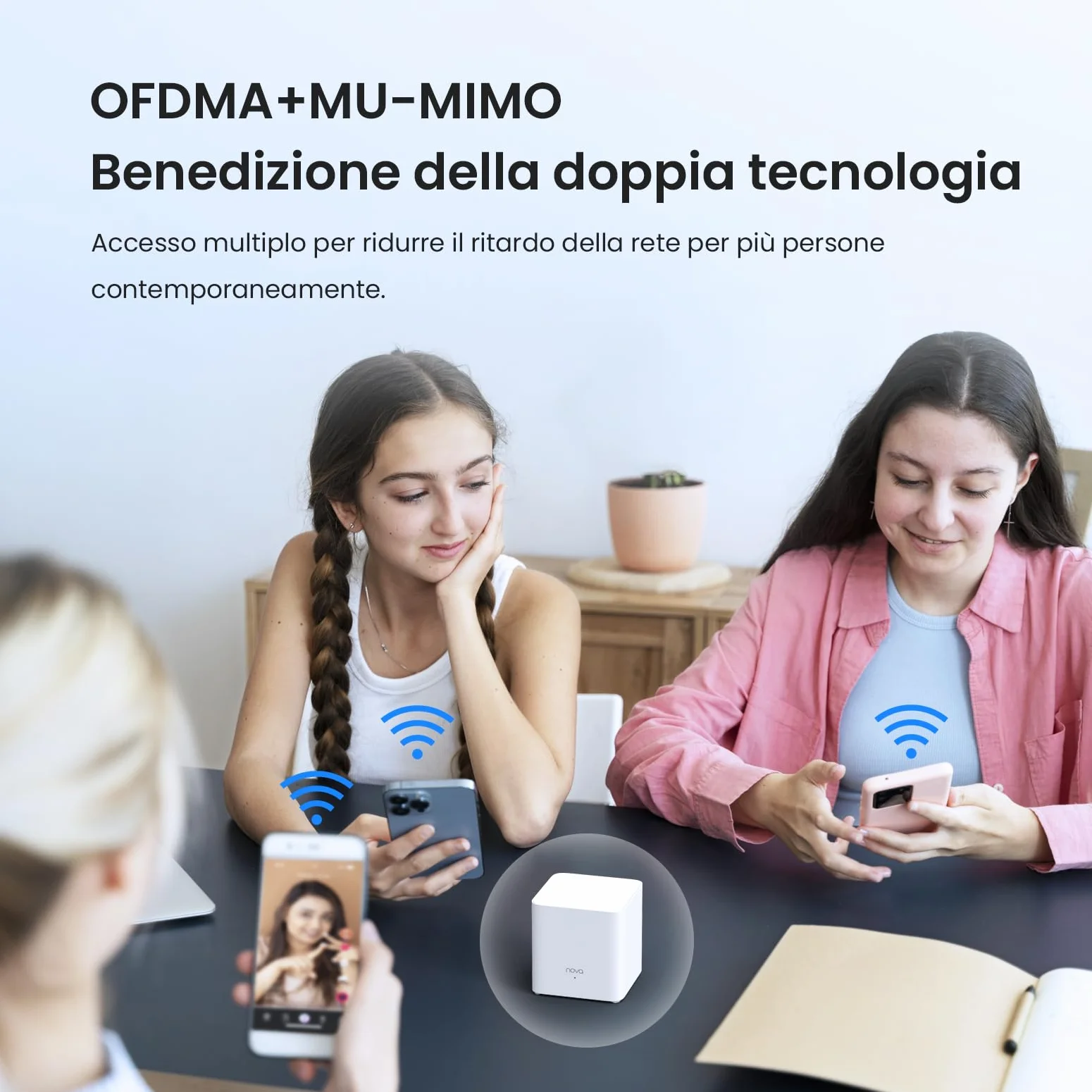 Tenda MX3(2 Pack) Wifi 6 Mesh AX1500, Sistema Mesh WiFi 6 per tutta la casa, MU-MIMO, Copertura fino a 2,000ft², Porte Gigabit, Controllo Parental, Facile installazione,TWT, WPA3, APP, IPTV