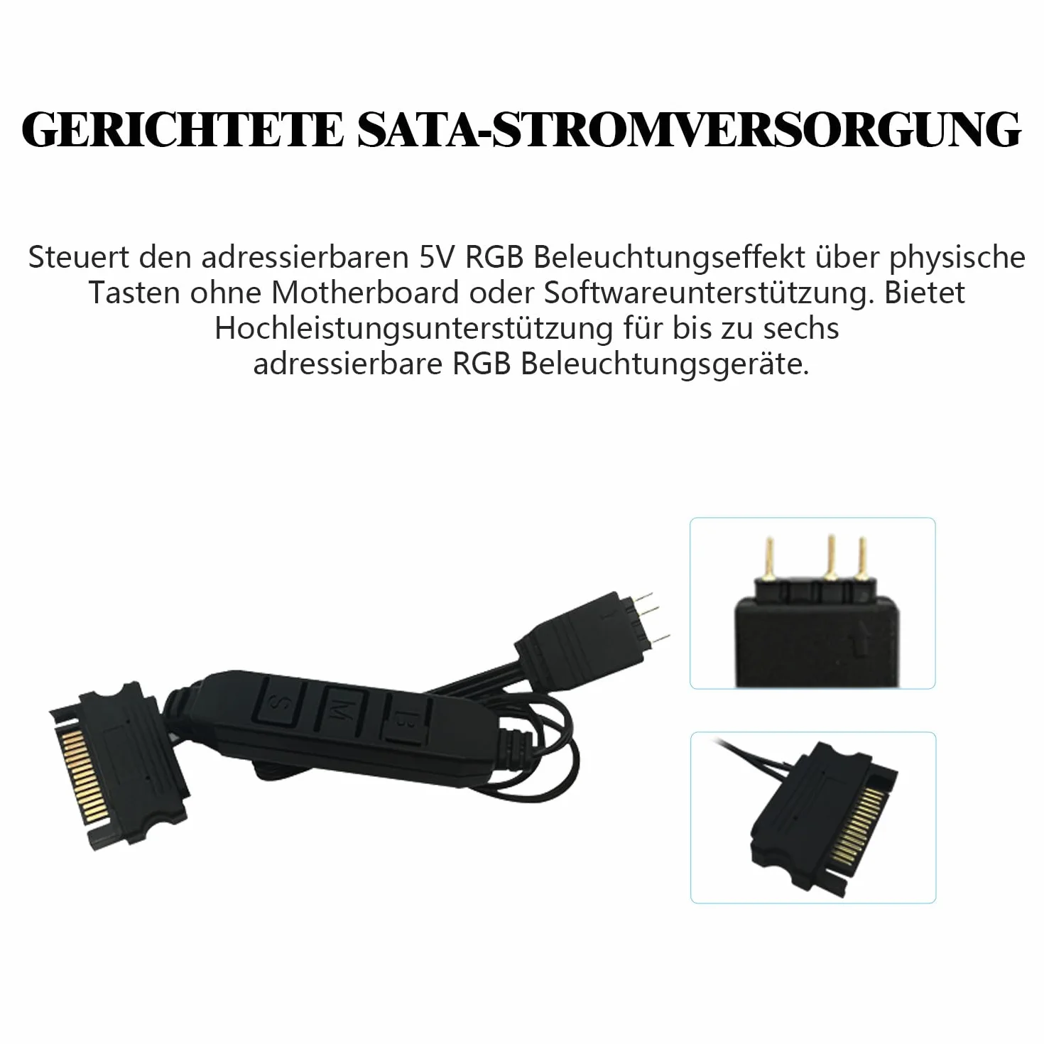 Thermalright Controllo ventola 5V 3 pin computer interfaccia luce SATA