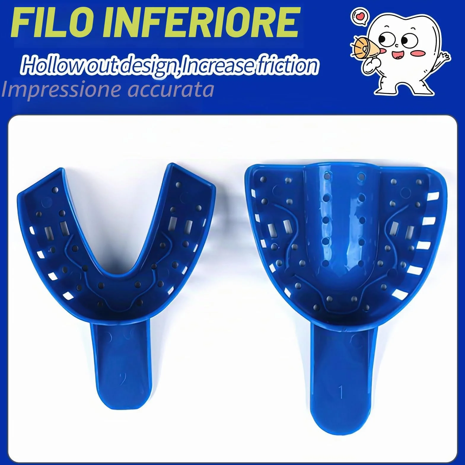 Set per impronta dentale in gesso con cucchiai superiore e inferiore