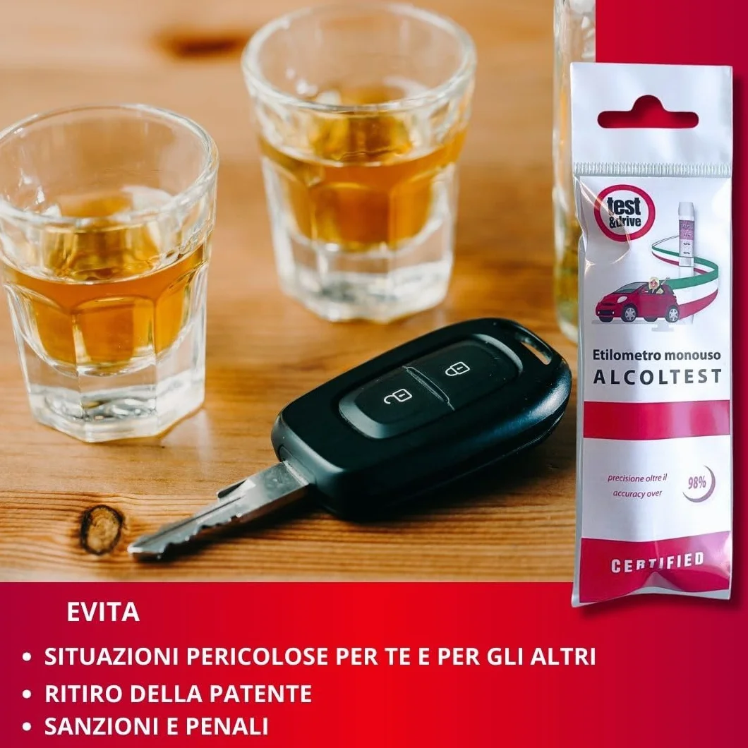 Alcol Test Etilometro Certificato Comunità Europea 1 sztuka