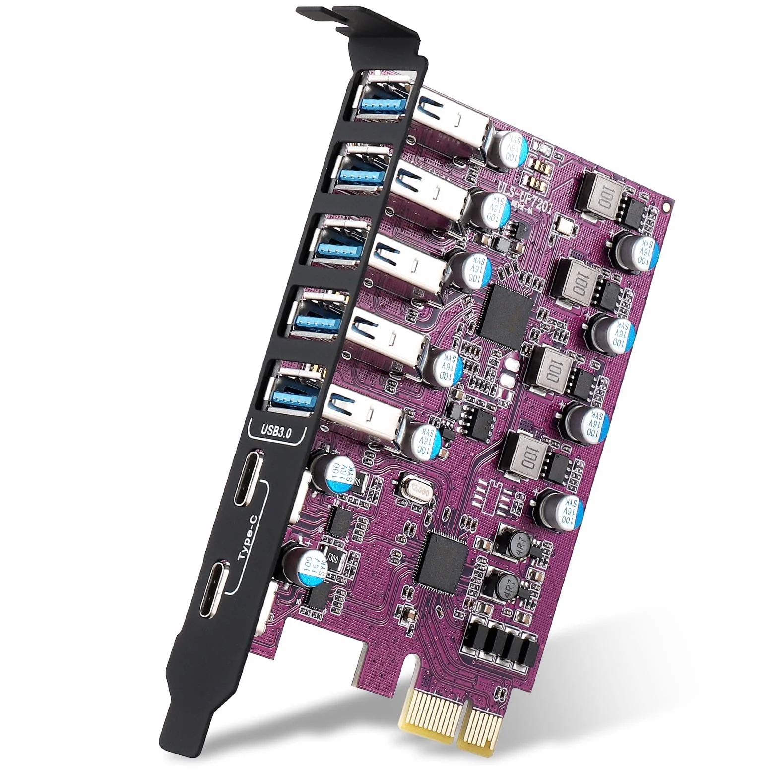 Scheda di Espansione USB 3.0 da 7 Porte (5x Type-A, 2x Type-C) 5 Gbps USB PCI Express per Windows e Mac