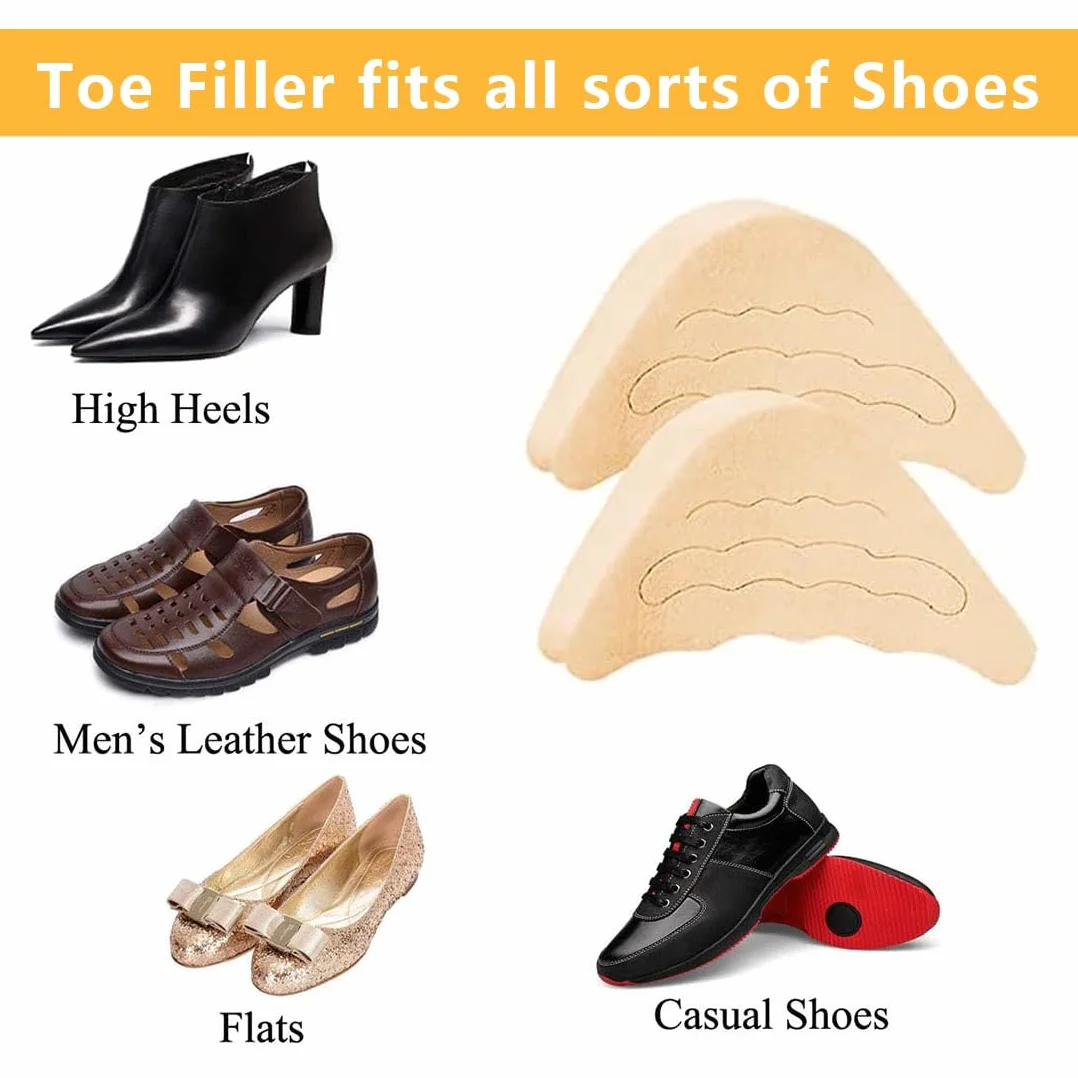 Riempitivi Scarpe Grandi Inserti Regolabili con Impugnatura, Cuscinetti Poggiapiedi Adesivi Riutilizzabili