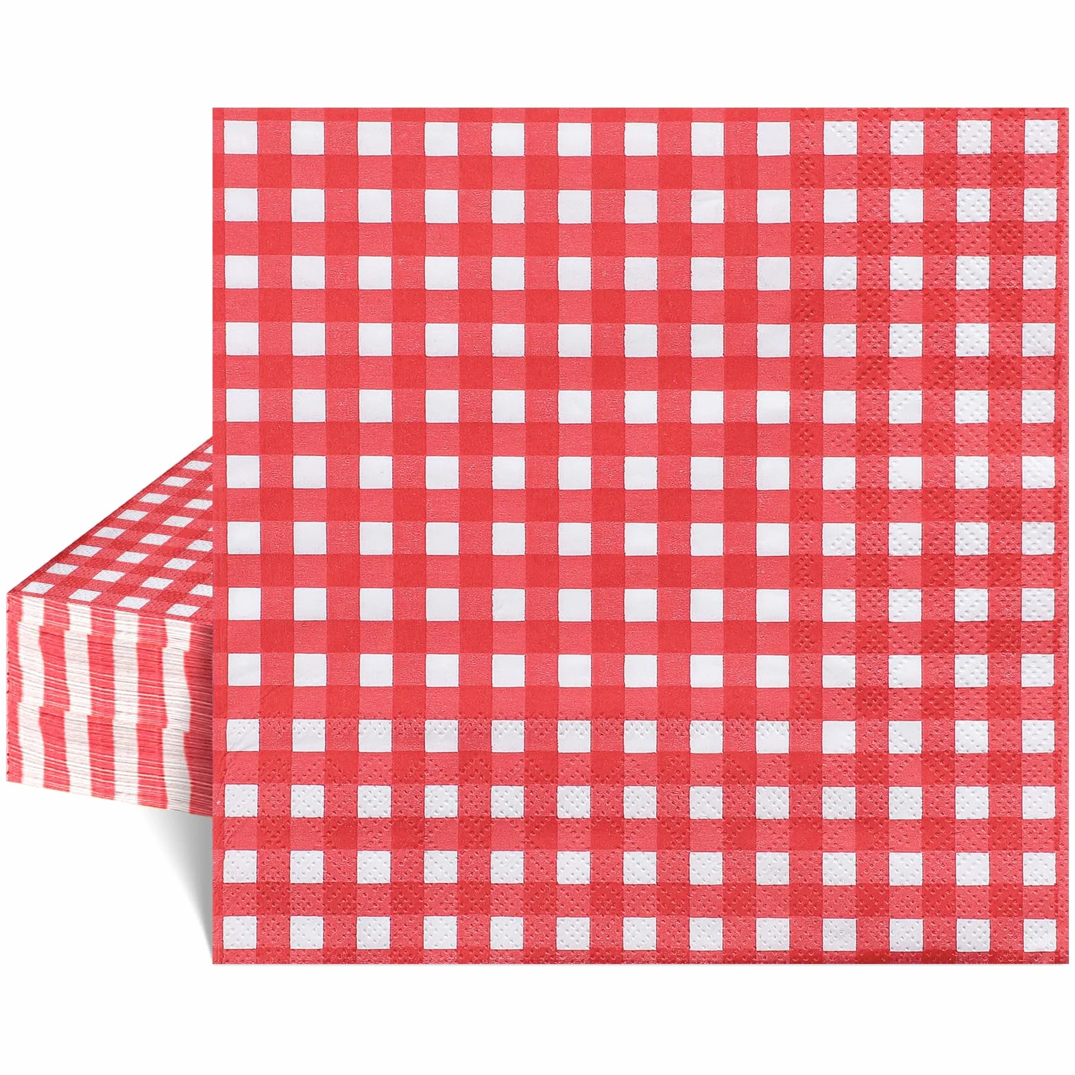 Tovaglioli di Carta Rossi e Bianchi a Quadri 33x33 cm 2 Veli 40 Pezzi per Feste Matrimoni Picnic
