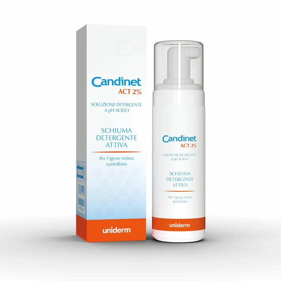 Candinet Act 2% Schiuma Detergente Attiva Igiene Intima Quotidiana Azione Acidificante Riequilibrante Ecosistema Intimo 150 ml