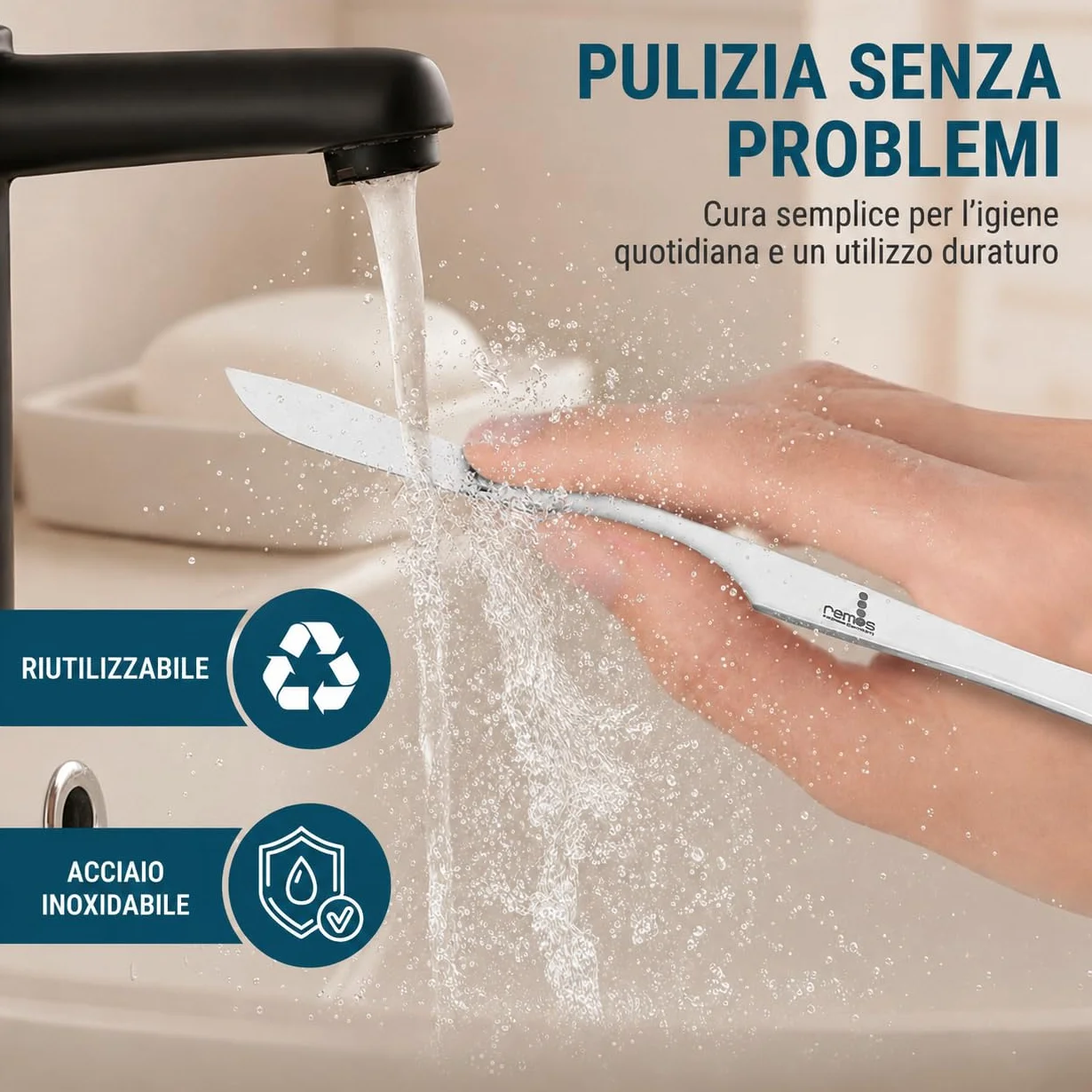Bisturi REMOS smussato 16 cm inossidabile per raschiare i calli
