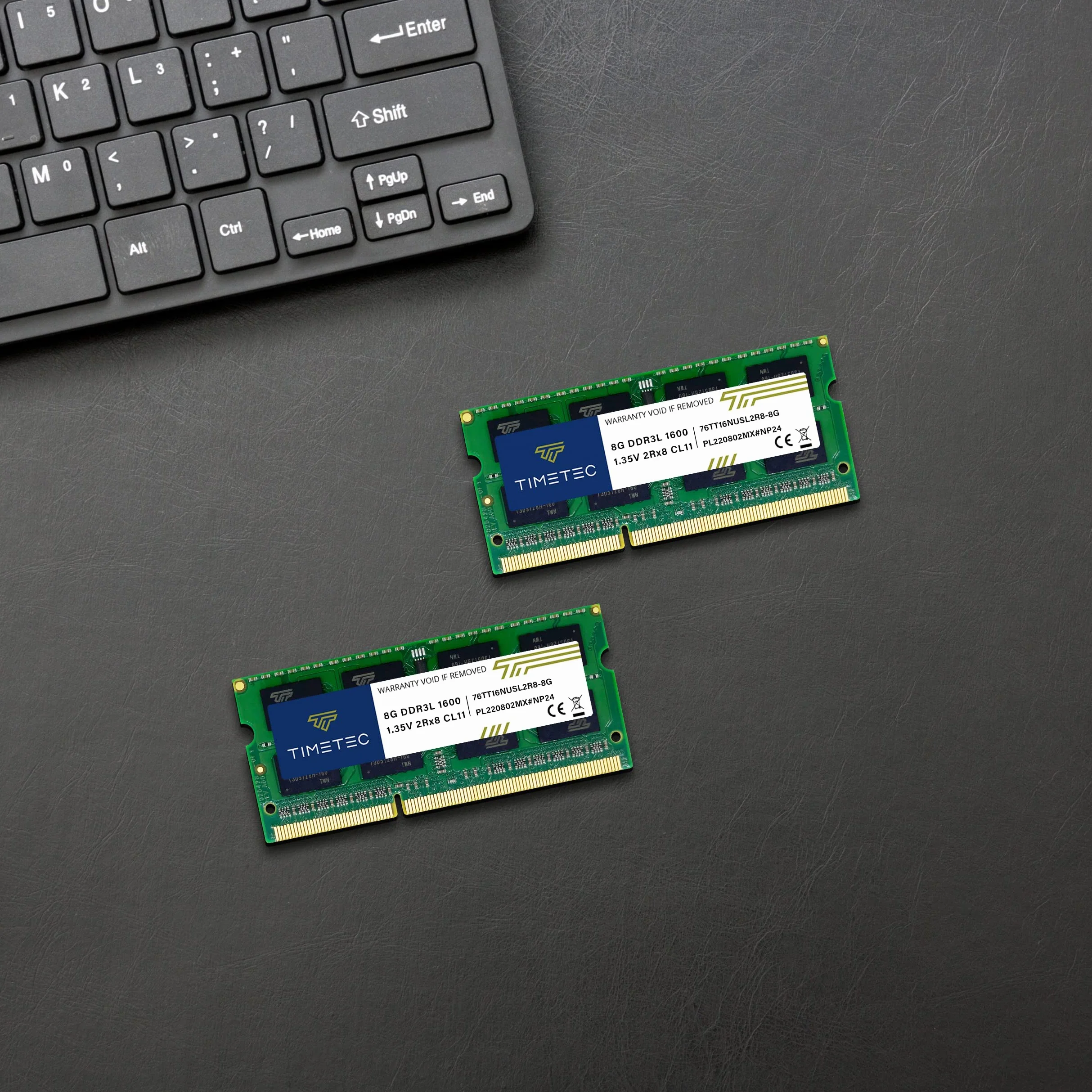 Timetec 16GB KIT(2x8GB) DDR3L / DDR3 1600 MHz (DDR3L-1600) PC3L-12800 / PC3-12800 Non-ECC Unbuffered 1,35 V / 1,5 V CL11 2Rx8 Dual Rank 204 Pin SODIMM Laptop Notebook PC Computer Memoria RAM