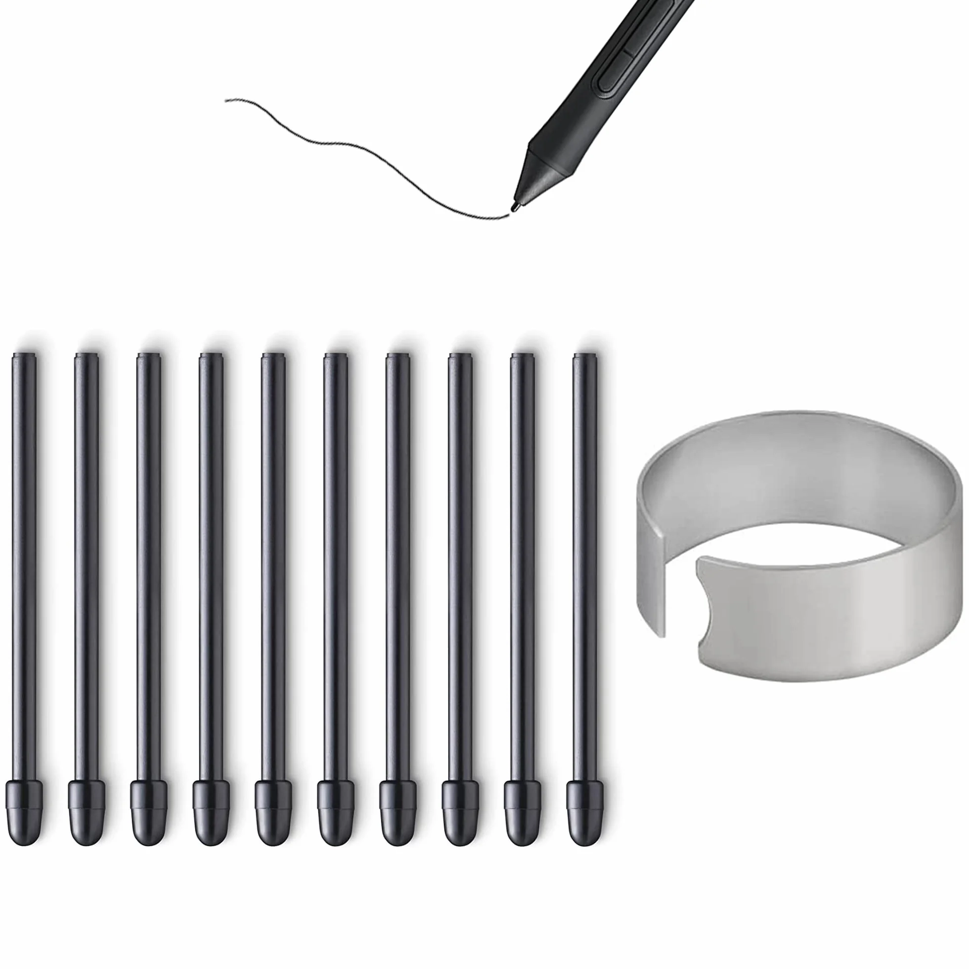 [10 Pezzi] Punte di Ricambio per Wacom Pro Pen 2/Slim/3D&Classic, Mobile Studio, Cintiq Pro DTHW1320/1621/2421/3221&DTK2421, Cintiq 16(DTK1660/1661), Intuos