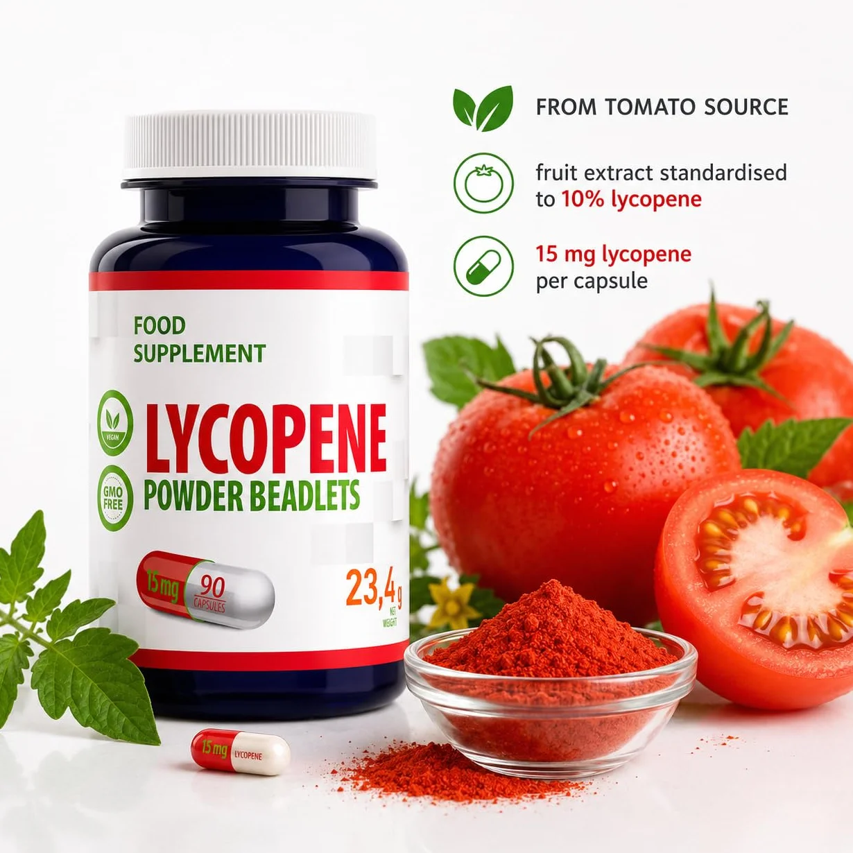 Hepatica Licopene 15 mg 90 Capsule Vegane Estratto di Pomodoro Standardizzato 10% Licopene