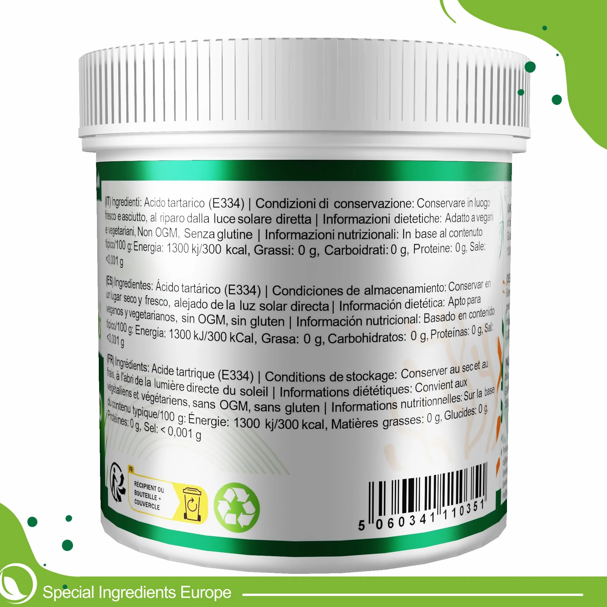 Special Ingredients Polvere di acido tartarico (Tartaric Acid) 100 g
