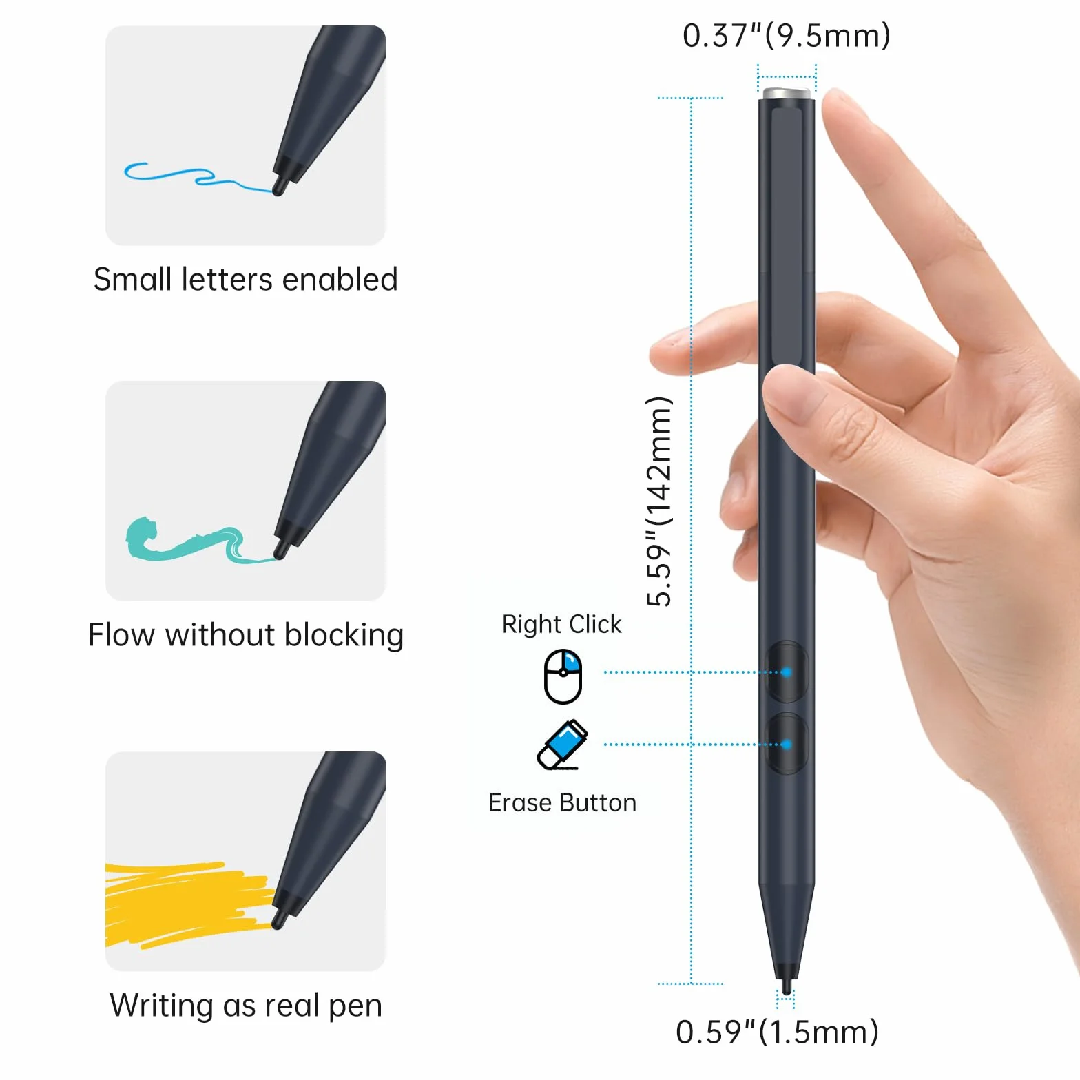 Pennino Stylus Pen per dispositivi ASUS Touch Screen, 1024 livello di pressione (durata della batteria 2500 ore), Tablet Pen con Asus SA203H per ZenBook e VivoBook Slate