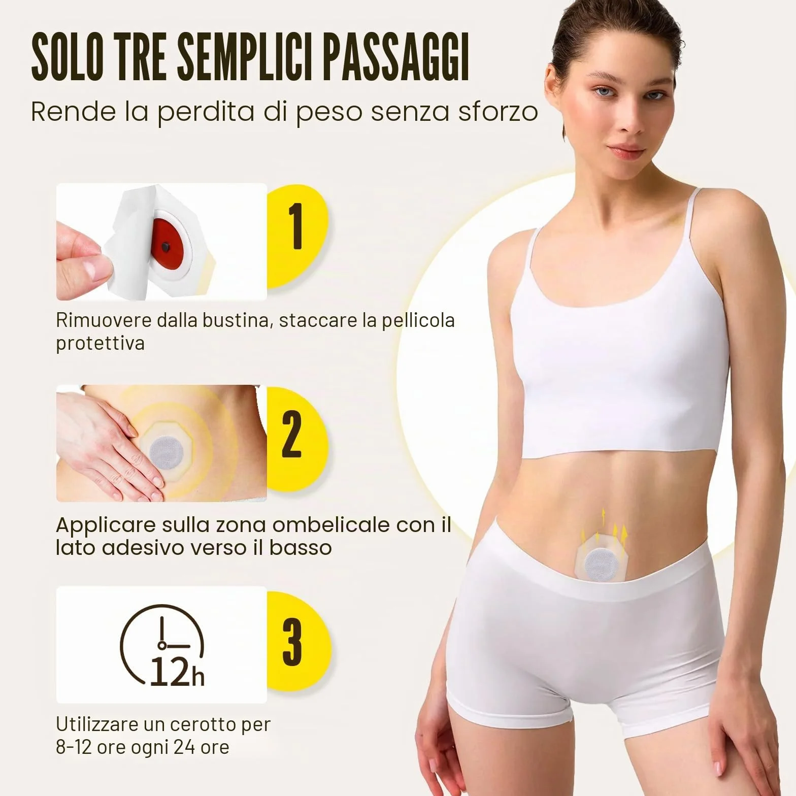 Cerotti Brucia Grassi 30 Pezzi, Patch Dimagranti per Pancia e Vita, Perdita di Peso Rapido