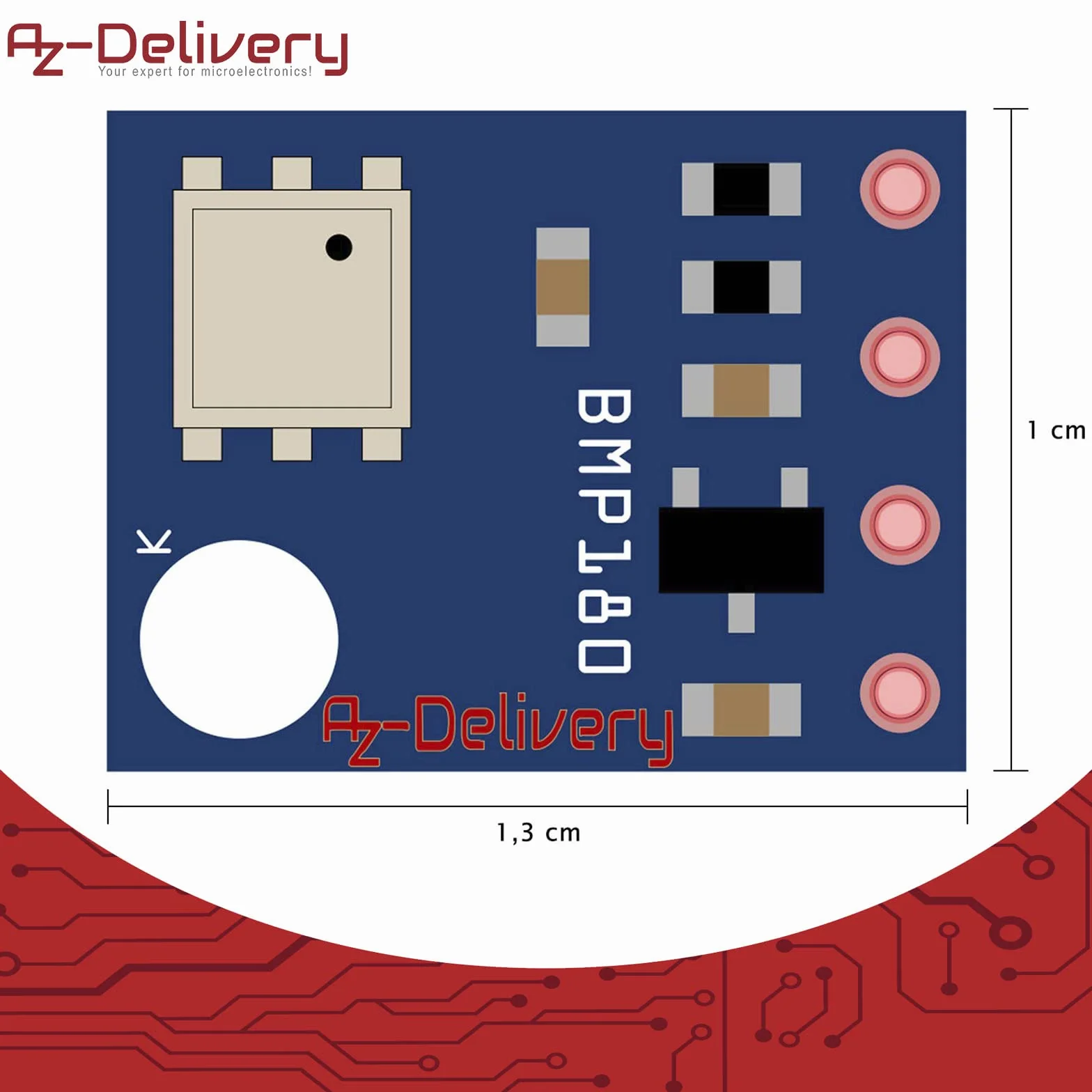 AZDelivery 3 x GY-68 BMP180 Sensore Pressione Barometrica compatibile con Arduino e Raspberry Pi incluso un E-Book!