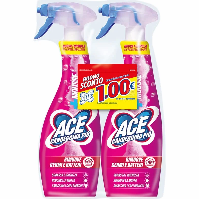 Ace Candeggina Più Mousse, 2 x 700 ml