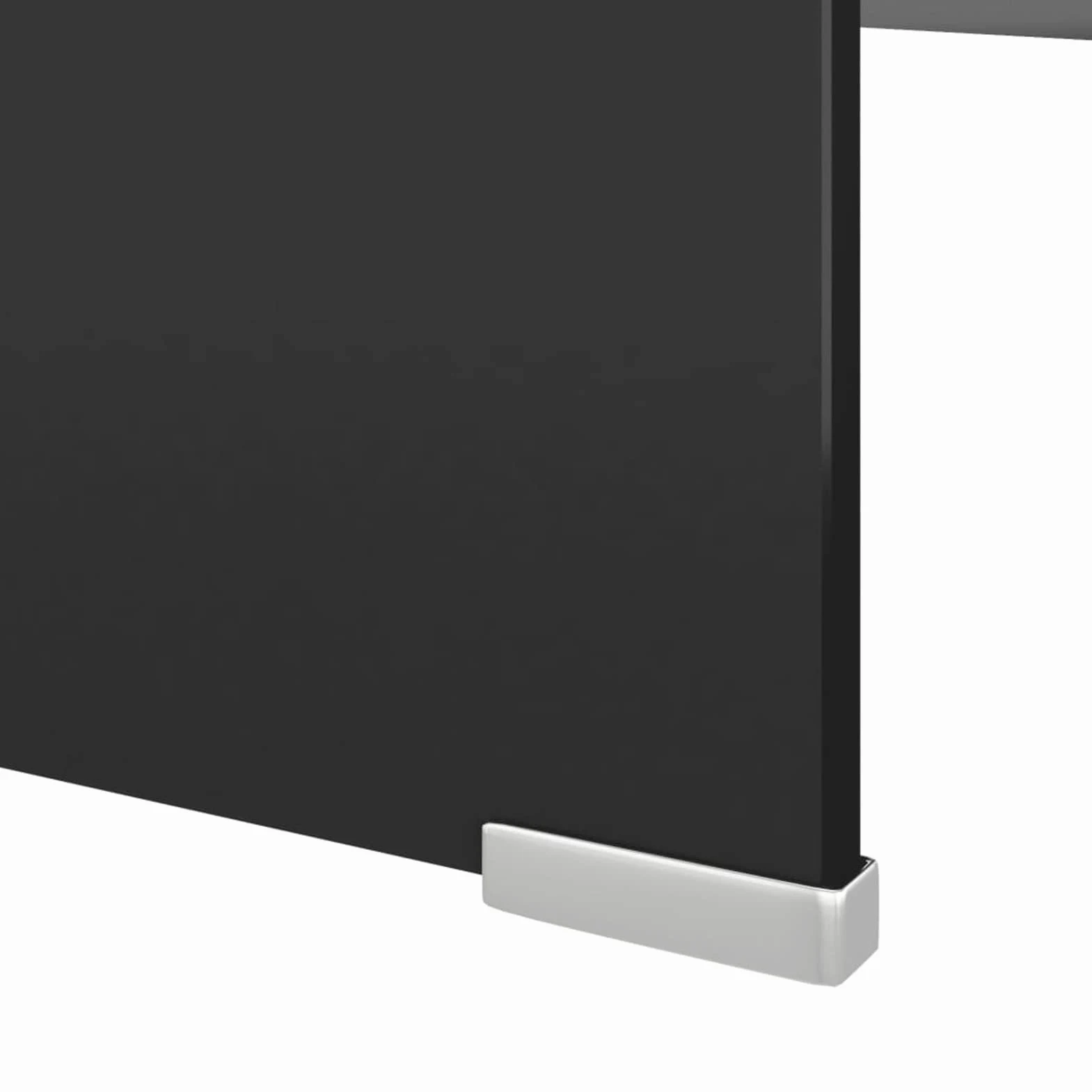 Homgoday Supporto per Monitor, Supporto TV/Rialzo Monitor in Vetro Nero 120x30x13 cm, Mobile Porta TV, Organizer da Scrivania per Ufficio e Casa, Supporto TV per Computer,Laptop PC iMac