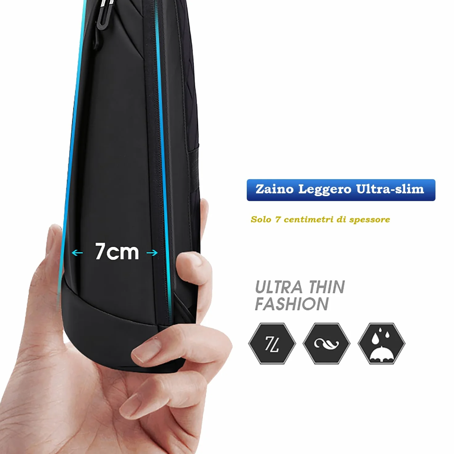 Zaino Porta PC Ultra Leggero Borsa per PC Portatile Custodia Computer Notebook Laptop in Membrana Impermeabile per Business Viaggio Lavoro Nero KM07