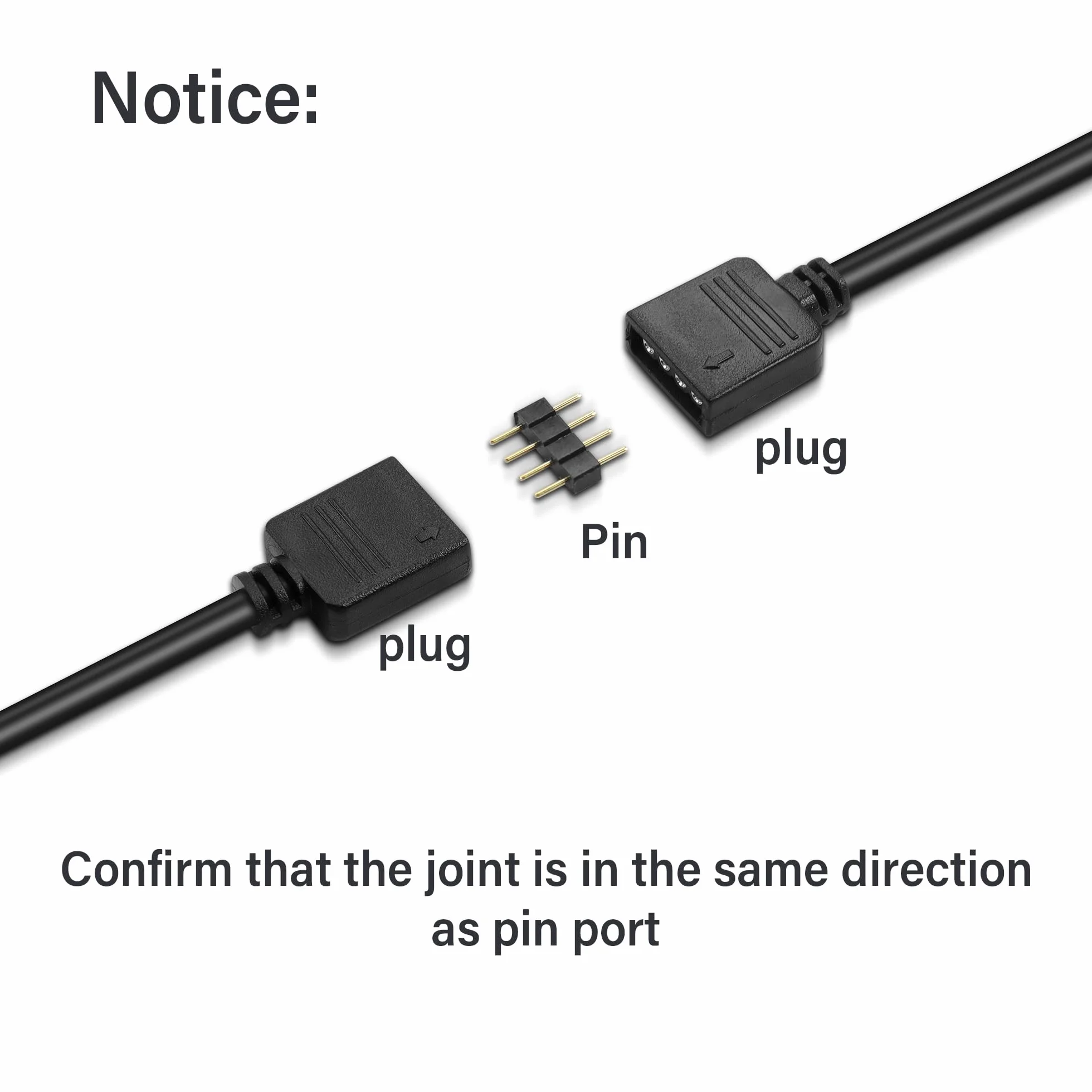 GINTOOYUN Cavo di Prolunga RGB a 4 Pin, 12 V, SM, ARGB, Adattatore per Computer Fan, Scheda Madre, Strisce LED (0,98 FT, 4 PCS) (Stile 1)