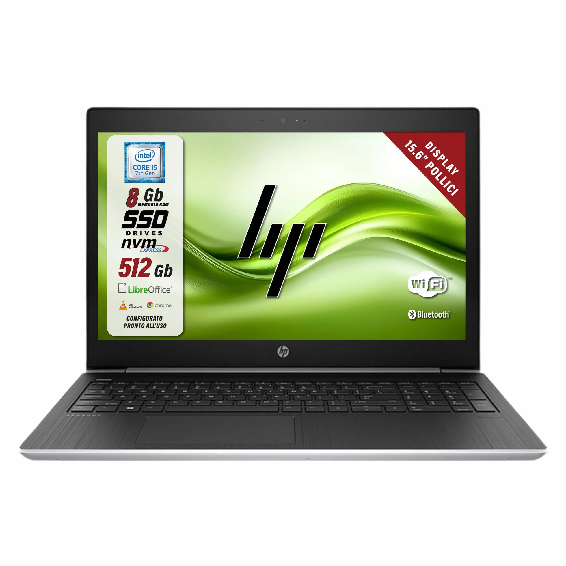HP ProBook 450 G5 Notebook 15.6" HD Intel i5-7200U 2.5GHz 8GB RAM 512GB SSD Ricondizionato