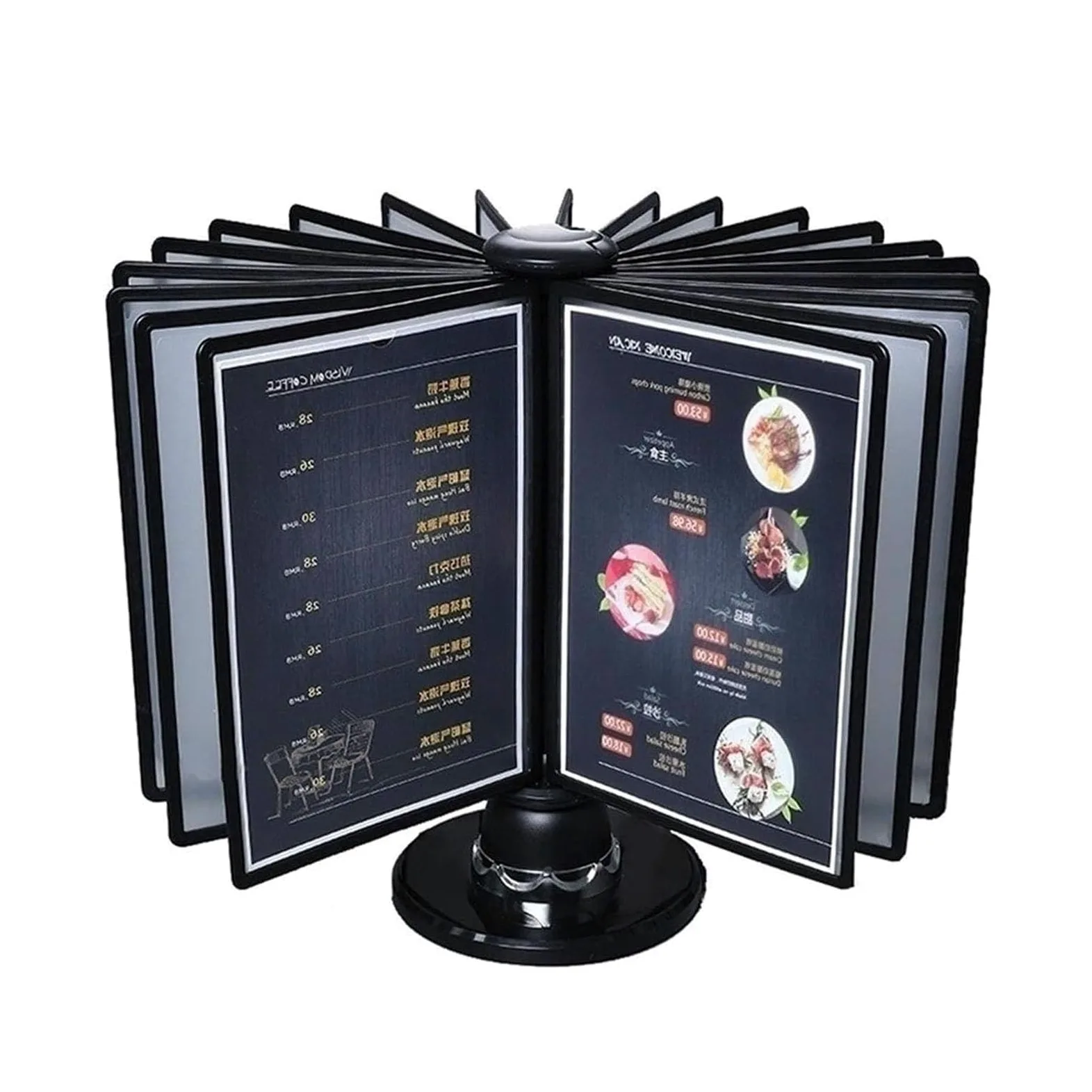 Sistema di Riferimento da Tavolo, Portadocumenti con Display di Riferimento, Organizer da Tavolo, 20 Pannelli Fronte/Retro, capacità di 40 Fogli, Cartella con Display Ribaltabile da Tavolo,