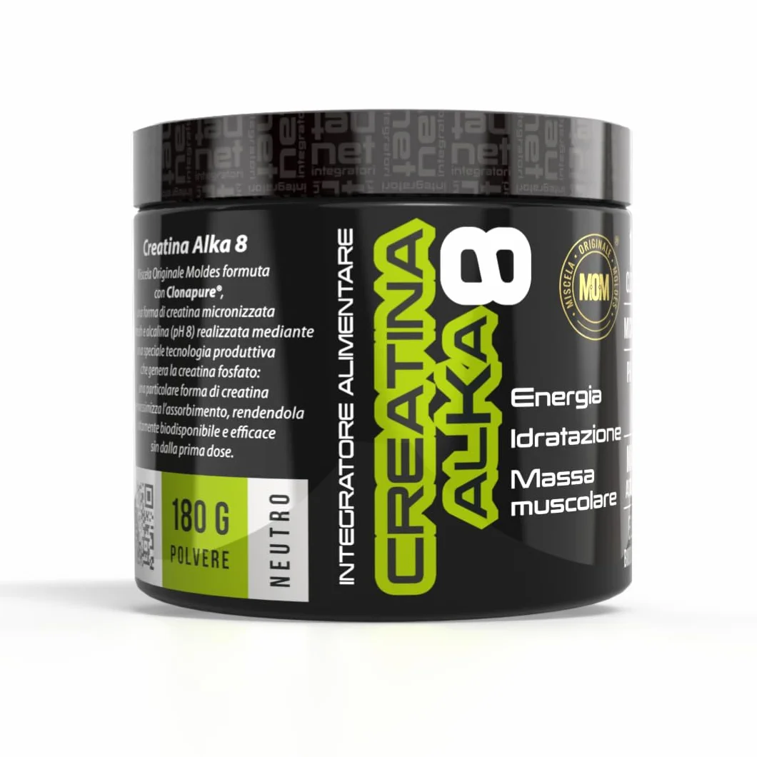 NET Integratori CREATINA ALKA 8-180g Creatina Monoidrata Micronizzata Clonapure Pre-Post Workout