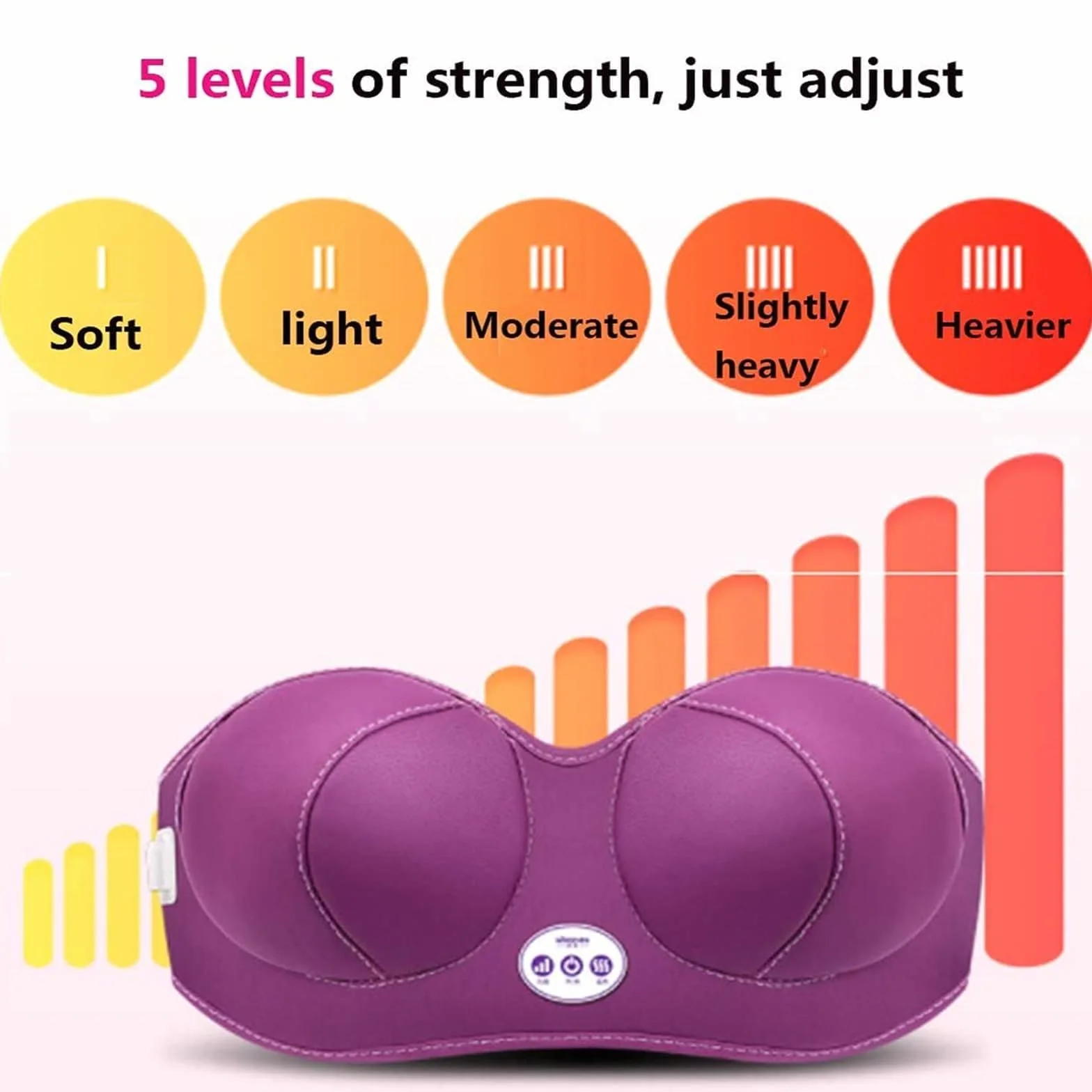 Reggiseno Elettrico per Aumento Seno, Massaggiatore, 3 Intensità, Massaggio Riscaldato