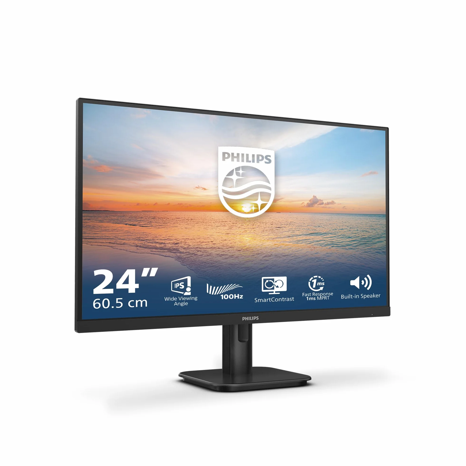 Philips 24E1N1200A - Monitor Full HD da 24 pollici, 120 Hz, Adaptive Sync., altoparlanti (1920x1080, 1x D-Sub, 1x HDMI 1.4, 1x DisplayPort 1.2) nero