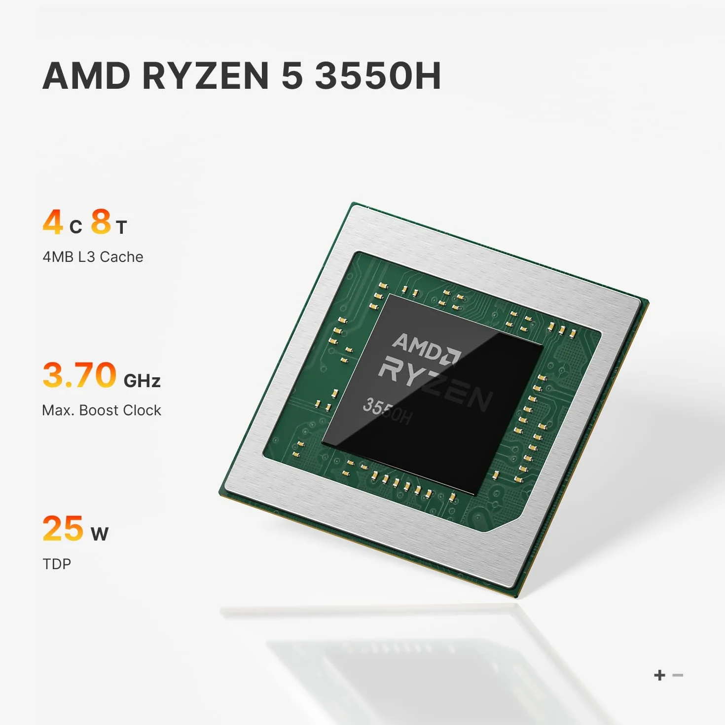 BOSGAME E4 Windows 11 Pro Mini PC Ryzen 5 3550H 16GB DDR4 RAM 512GB SSD 4K Triple Display HDMI DP Type-C Dual LAN