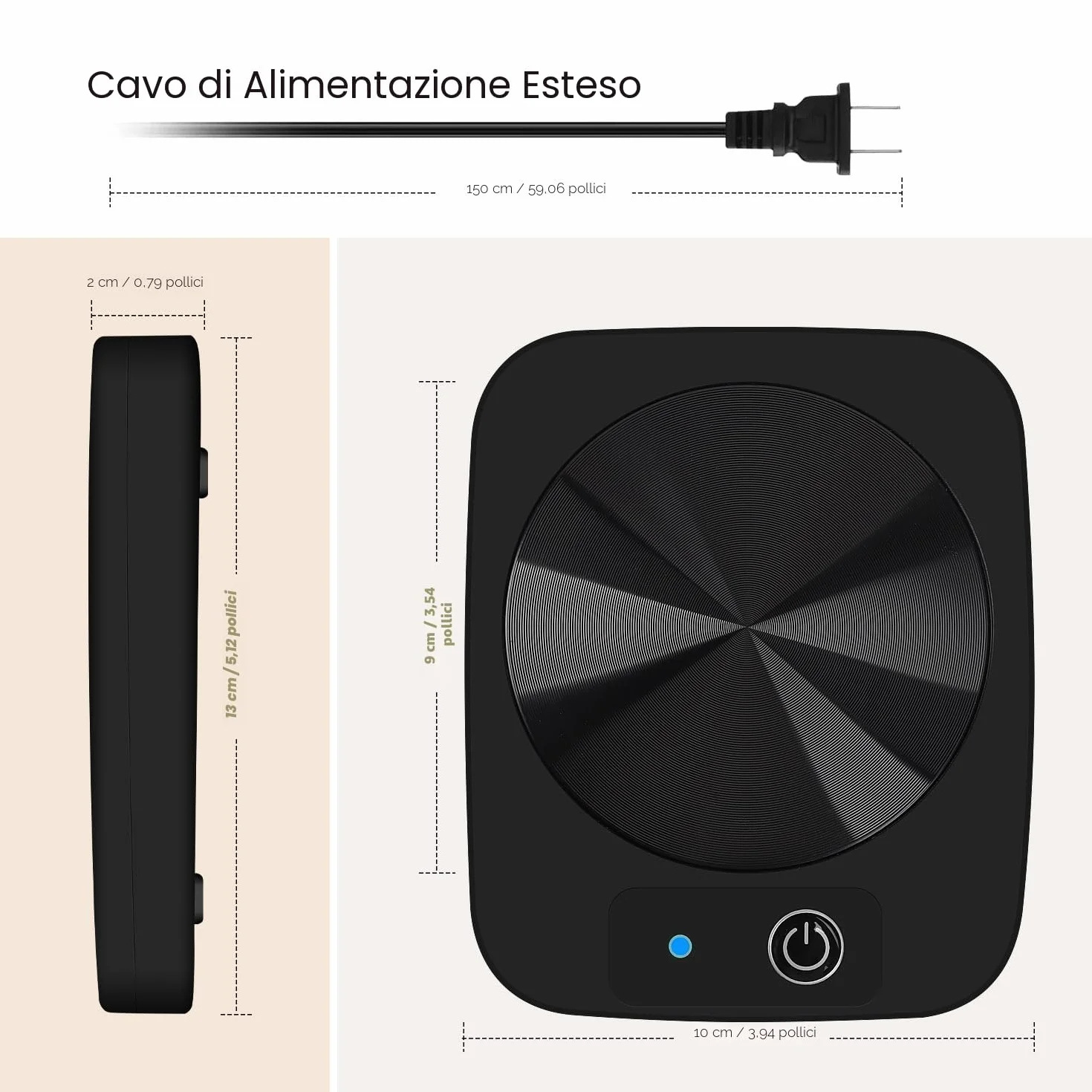 Lesipee Scalda Tazza da Caffè, Scalda Candele Intelligente, Scaldatazze Elettrico con Pannello in Alluminio per Ufficio, Scalda Bevande Elettrico per Cioccolata, Latte, per Colleghi e Amici