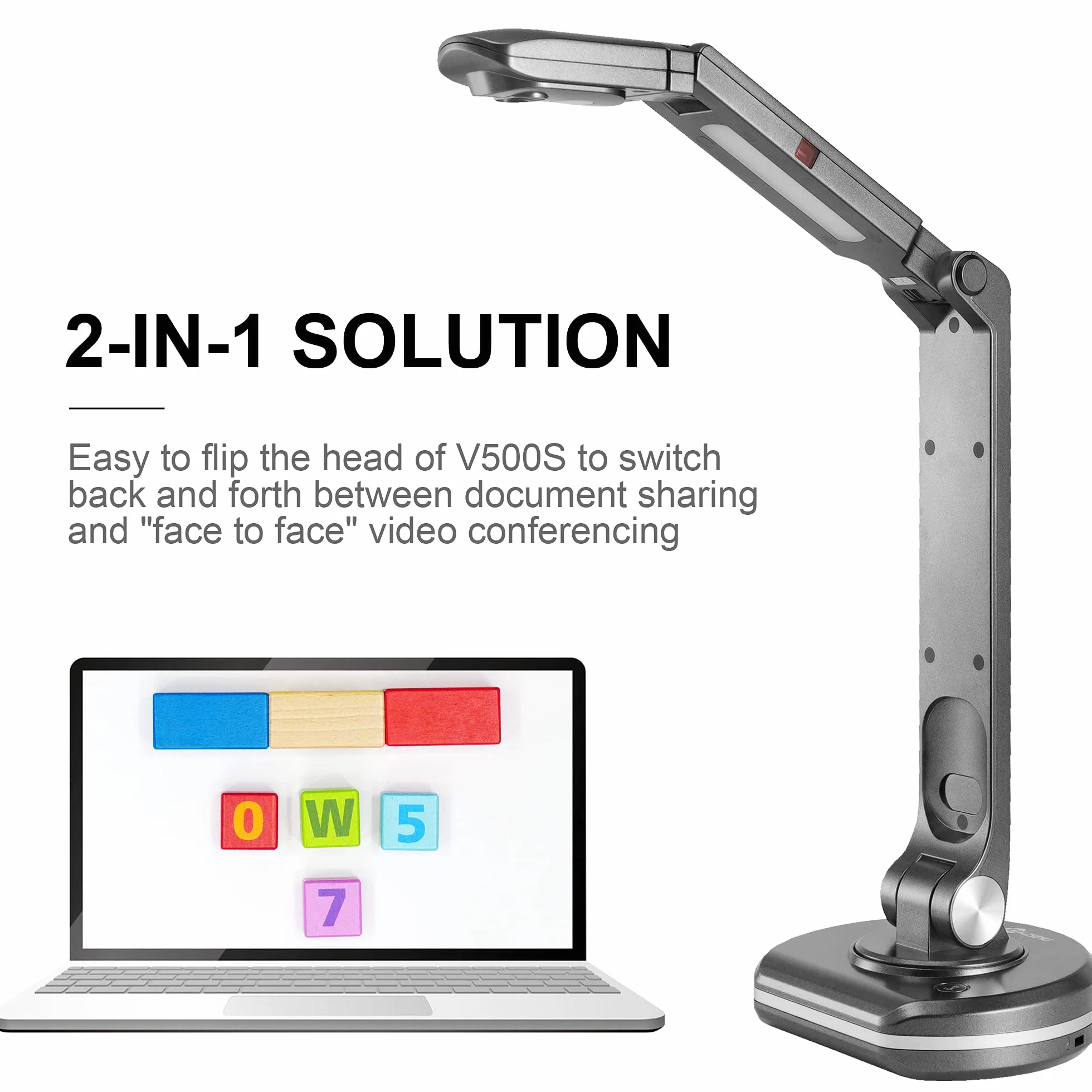 JOYUSING V500S Fotocamera per documenti 8 MP, luci, visualizzatore A3, OCR, demo, conferenze web, apprendimento distanza per Windows, Mac