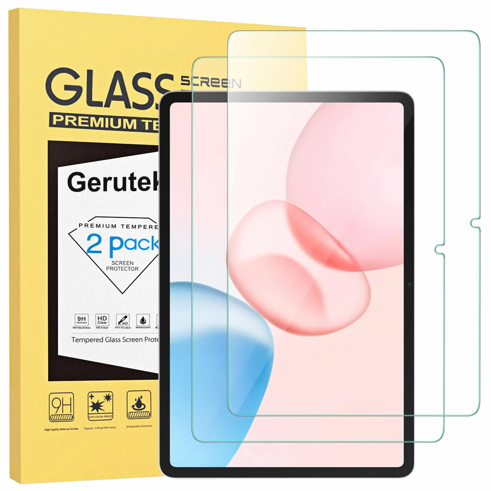 Gerutek 2 Pezzi Pellicola Protettiva per Honor Pad 10/ Pad 9 12.1 Pollici 2025/2024, Pellicola in Vetro Temperato per Honor Pad 10 [0,33 Ultra Trasparente] [Antigraffio] [Senza Bolle] [9H]