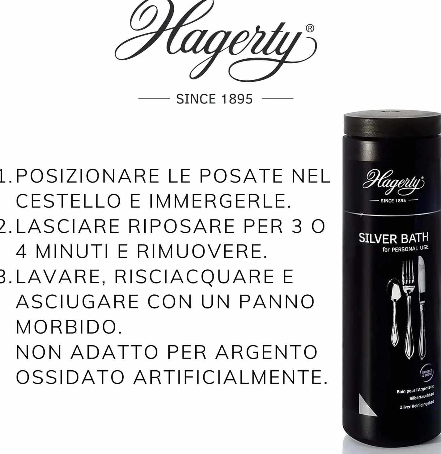 Hagerty Silver Bath Bagno detergente antiossidante per argento 580ml