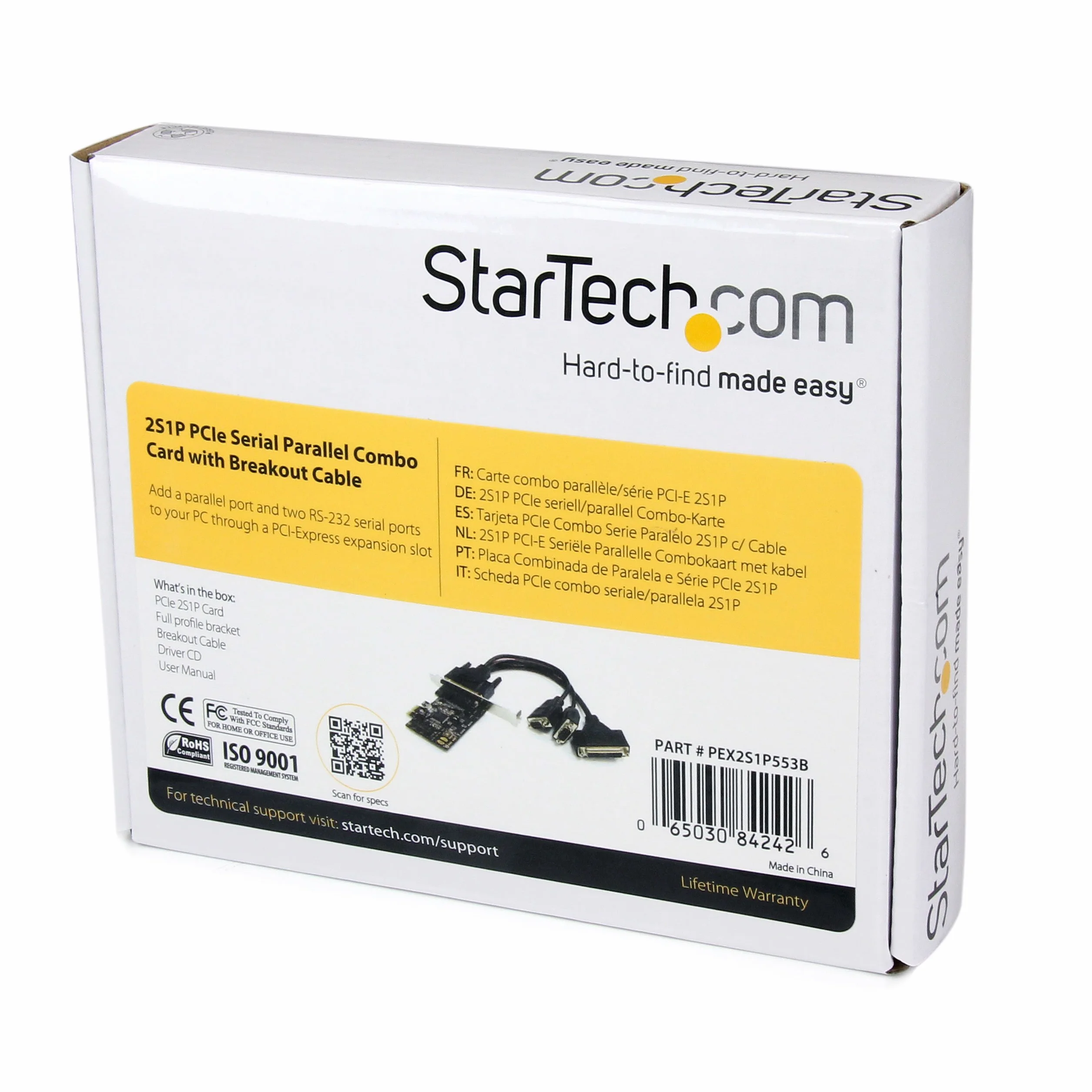 Startech.com Scheda Seriale/Parallela PCI Express 2S1P con Cavo di Ripartizione