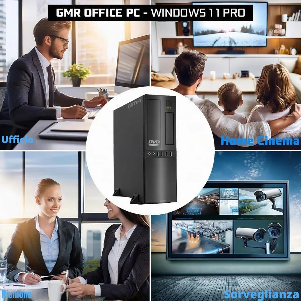 GMR Ultra Slim i7 Office PC - Business Office Computer | 3 anni di garanzia | 32 GB di RAM | 1000 GB SSD | DVD±RW | USB 3 | Windows 11 Prof | Bluetooth WiFi