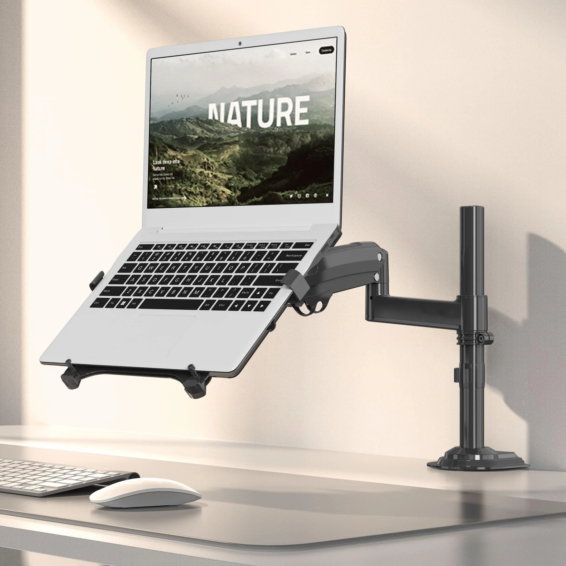 NB North Bayou Supporto Laptop & Supporto per Monitor, per Notebook da 13-17'' e Monitor da 17-32 Pollici, Carico Massimo 9 kg VESA 75/100 mm H100-FP