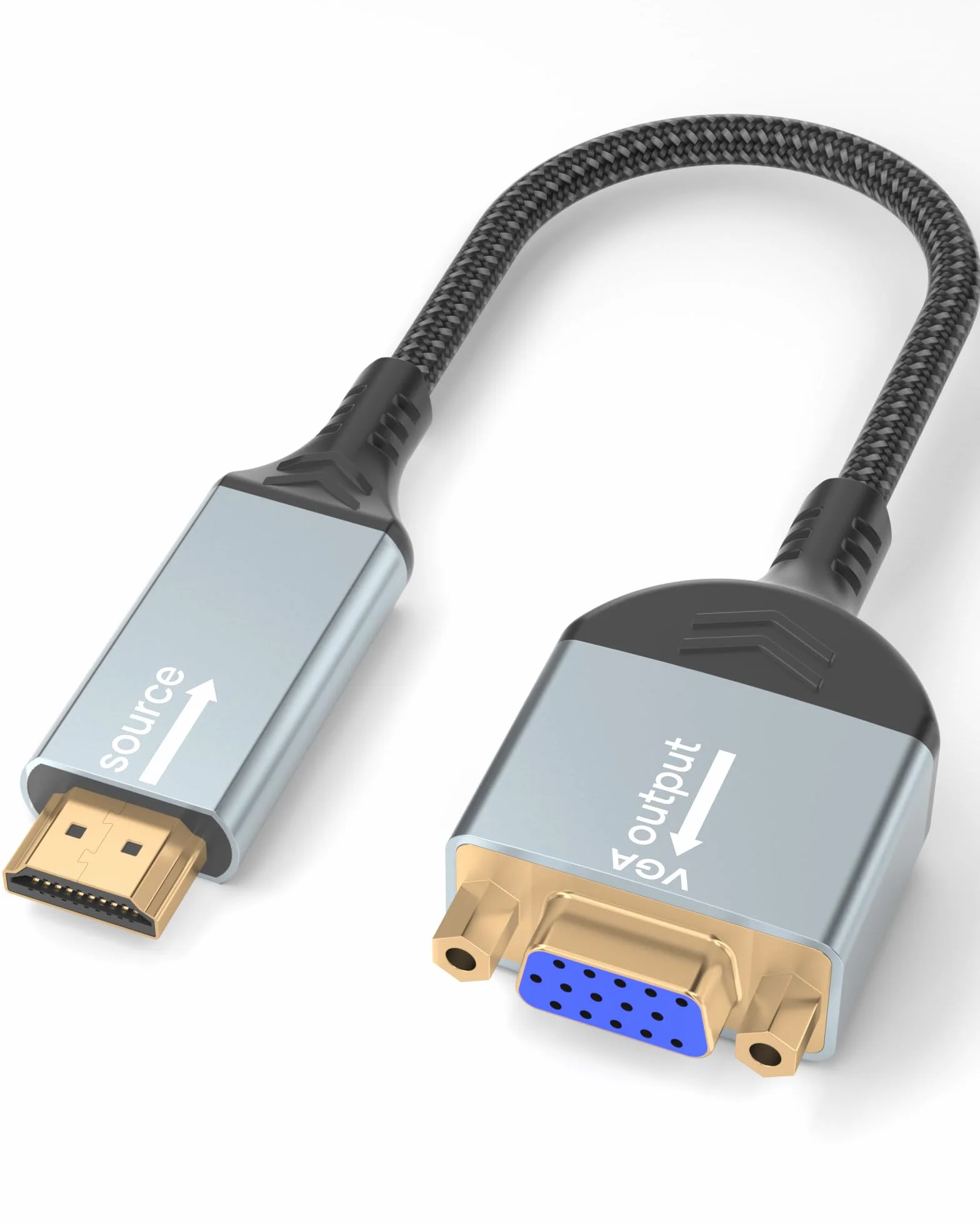 Adattatore HDMI a VGA, HDMI maschio a VGA femmina 1080P a 60Hz compatibile con desktop, laptop, PC, monitor, proiettore, HDTV, Chromebook, Raspberry Pi, Roku, Xbox e altro