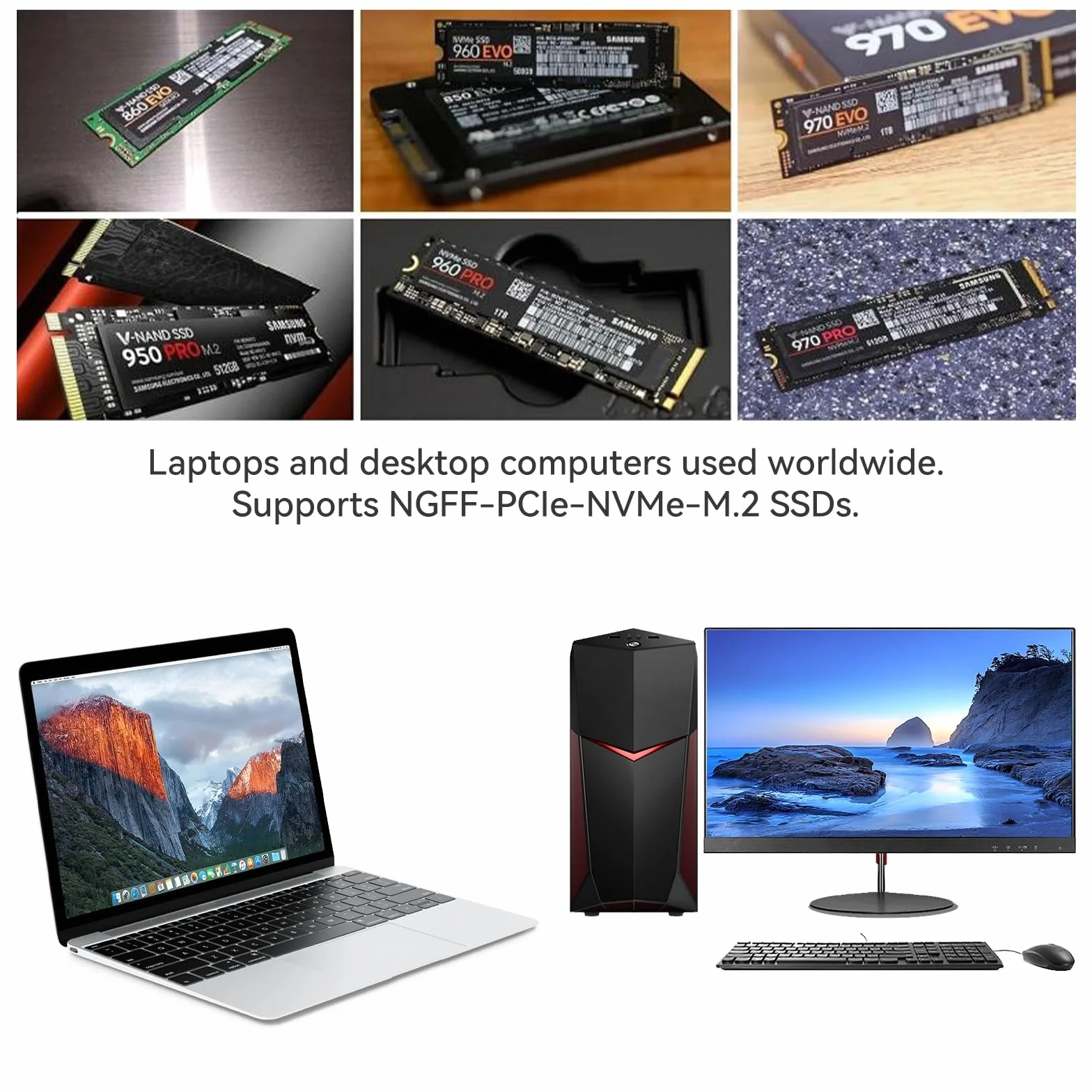 OTraki 4 Pezzi Dissipatore di Calore SSD M.2, 5,M2 2280 NVMe SSD Hard Disk Alluminio Dissipatore di Calore con Cuscinetto Termico in Silicone e 8 Fascette in Gomma,Termici in Silicone con PC fisso/PS5